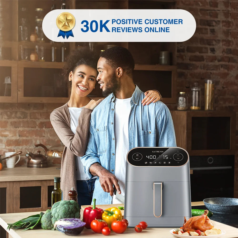 Ultrean Air Fryer, 9 Quart 6-in-1 Electric Hot XL Airfryer Oven Oilless Cooker, Large Family Size LCD Touch Control Panel and Nonstick Basket, ETL Certified, 1750W