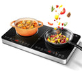 Electric Double Induction Cooktop, 1800W Portable Induction Cooktop with 2 Burners