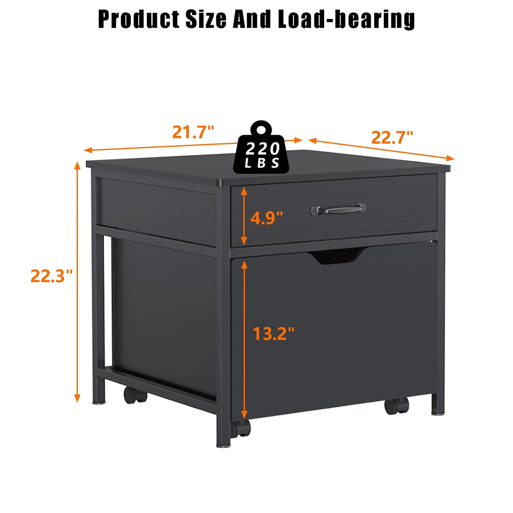 Mini Fridge Stand with Storage, Heavy Duty Mini Fridge Table with Rolling Cabinet