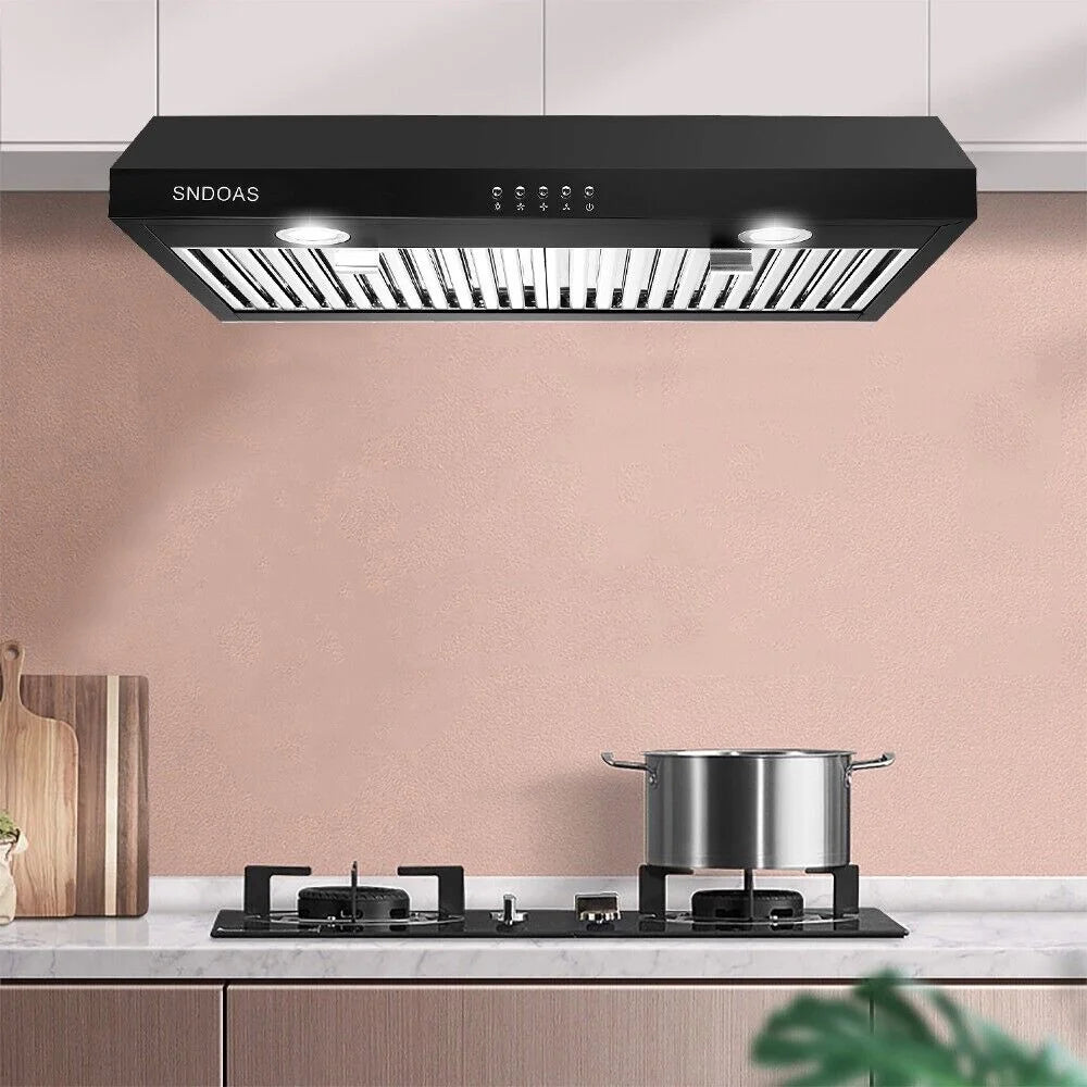 SNDOAS New 30 inch Kitchen Stainless Range Hood 3-Speed Under Cabinet Exhaust Vent with Filter 120V