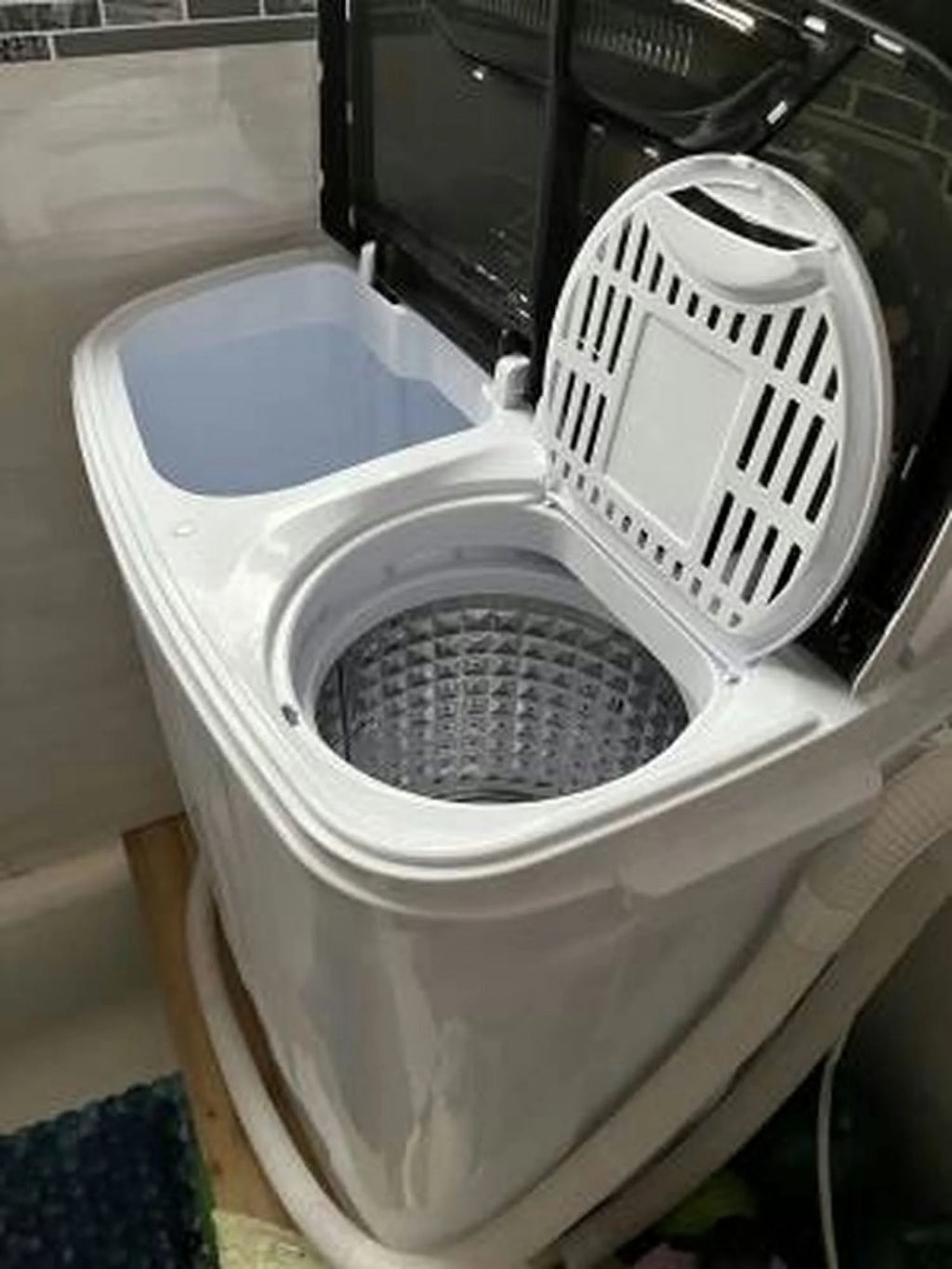Topcobe 8 Lbs Compact Mini Twin Tub Washing Spiner Machine, Space Saving Washer for Home and Apartment