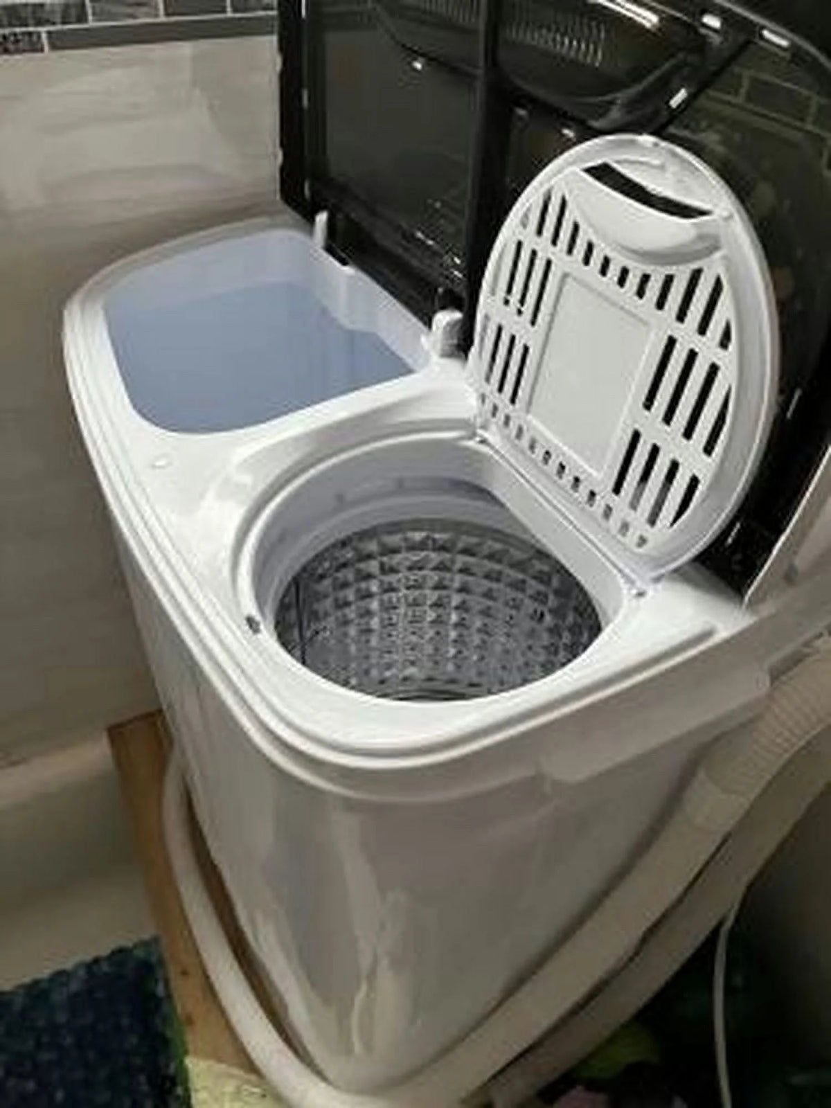 Topcobe 8 Lbs Compact Mini Twin Tub Washing Spiner Machine, Space Saving Washer for Home and Apartment