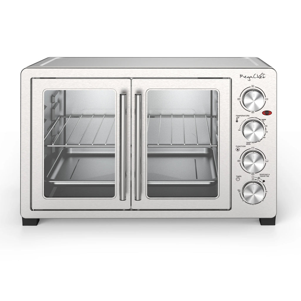 MegaChef 45 Quart Electric French Door Rotisserie Convection Counter Top Oven