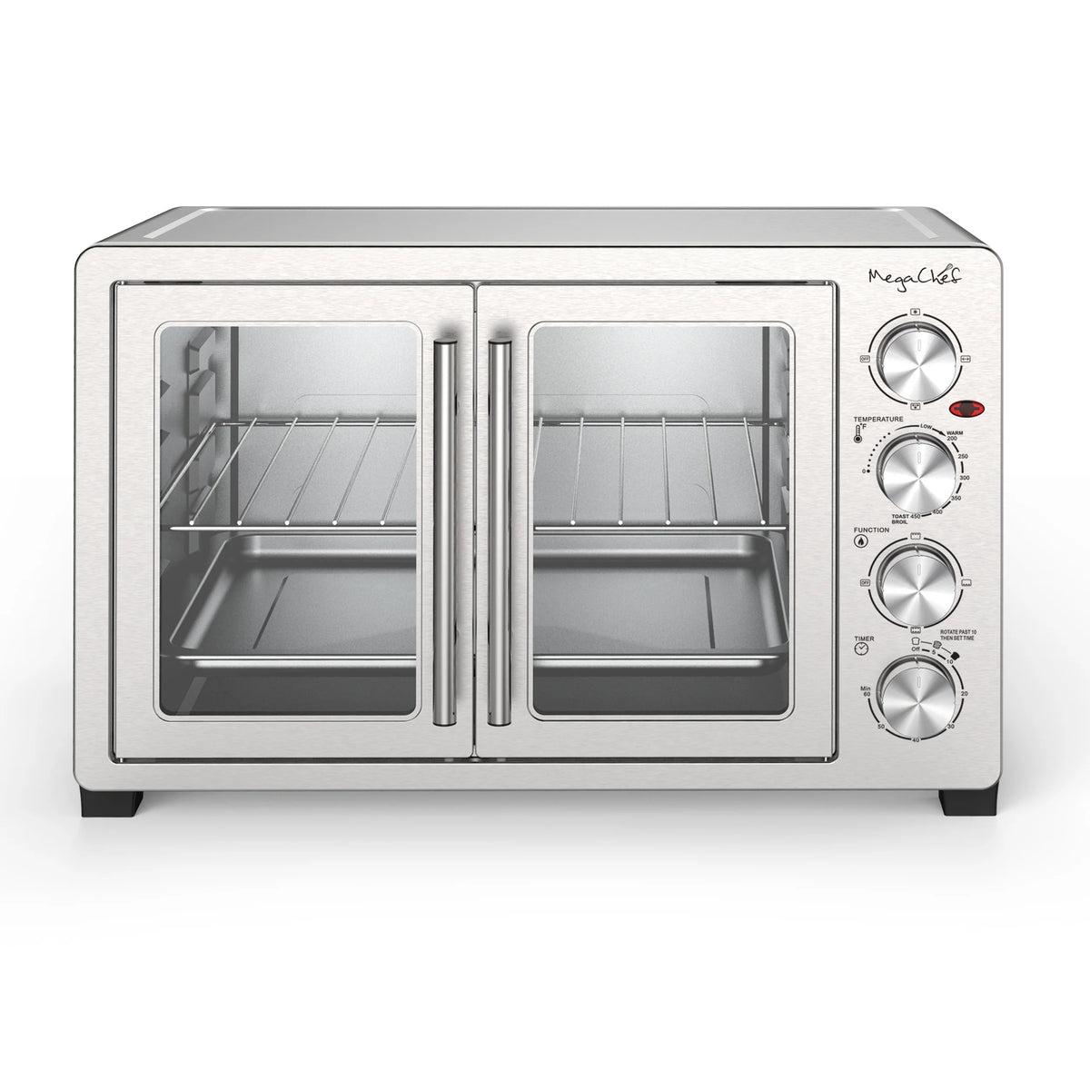 MegaChef 45 Quart Electric French Door Rotisserie Convection Counter Top Oven