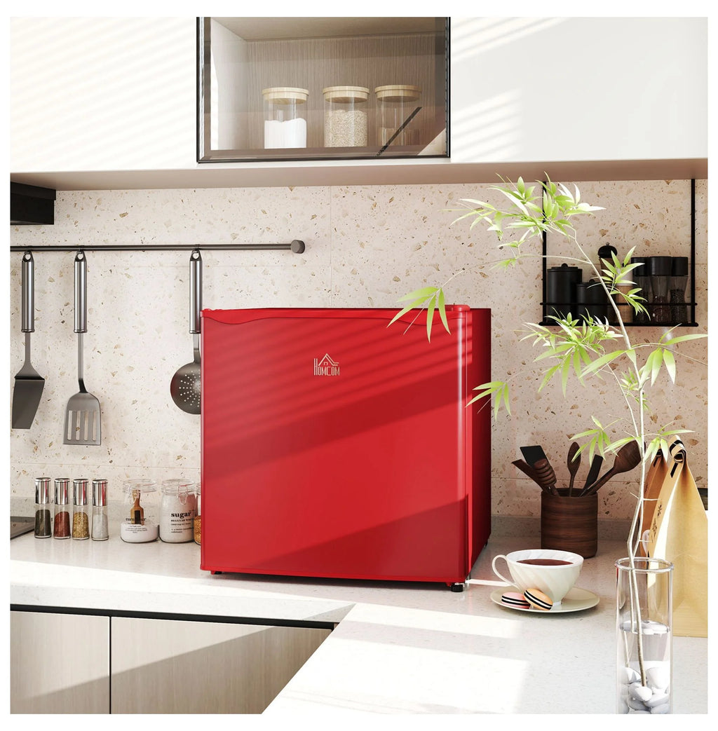 1.1 Cu.Ft Mini Freezer, Compact Upright Freezer - Red, Adjustable Temp, Removable Shelf - Ideal for Dorm, Office, RV & Apartments