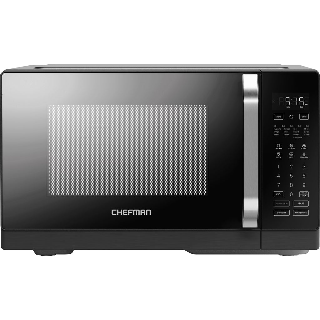 Chefman Microcrisp 1.1 cu. ft. Countertop Microwave Oven + Crisper, 1800 Watts - Black