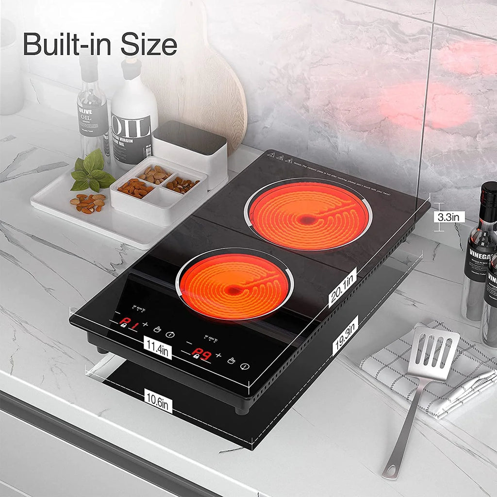 VBGK 12�?Electric Cooktop in Black with 2 Burners
