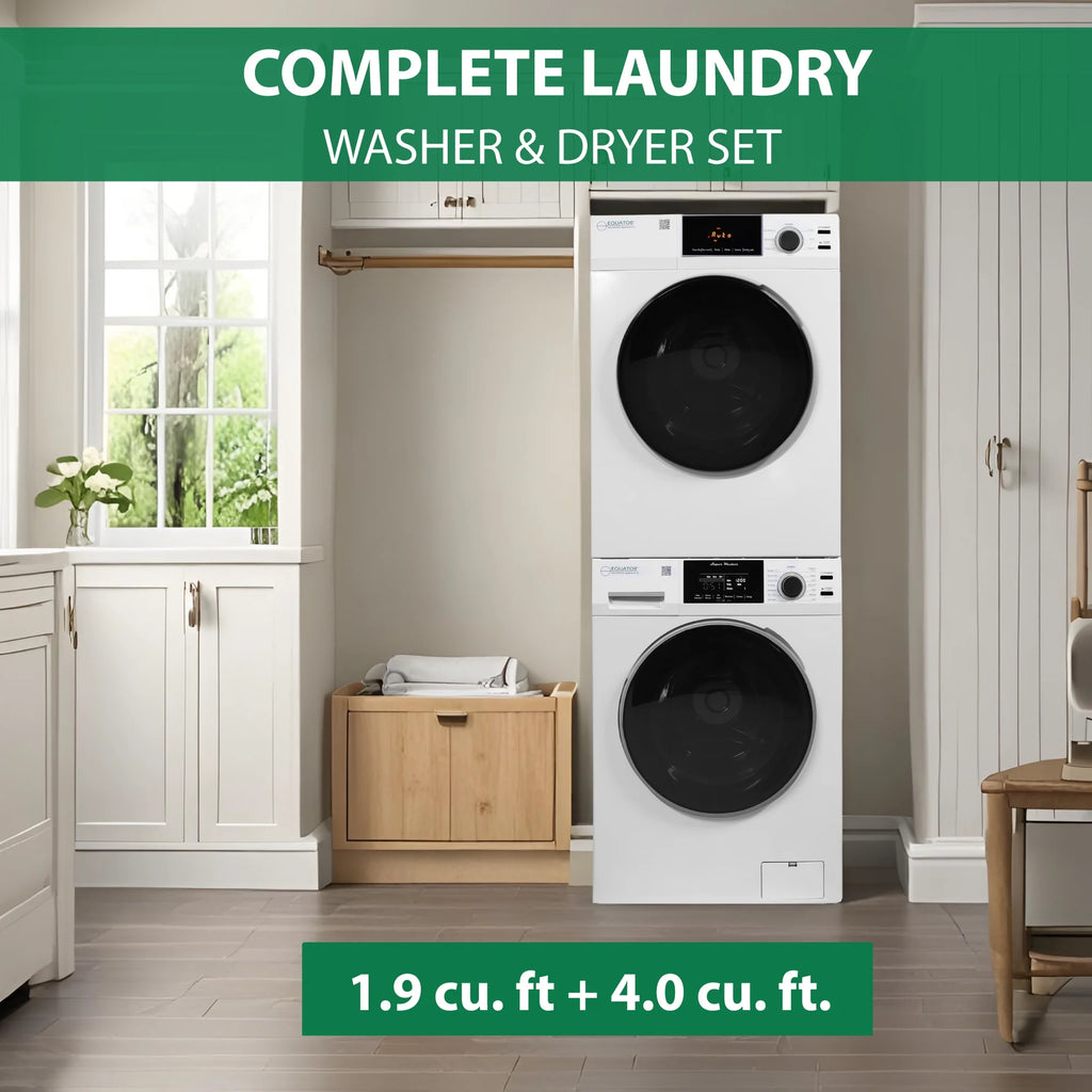 Equator Advanced Appliances 4.0 cu ft High-Efficiency Compact Stacked Washing Machine