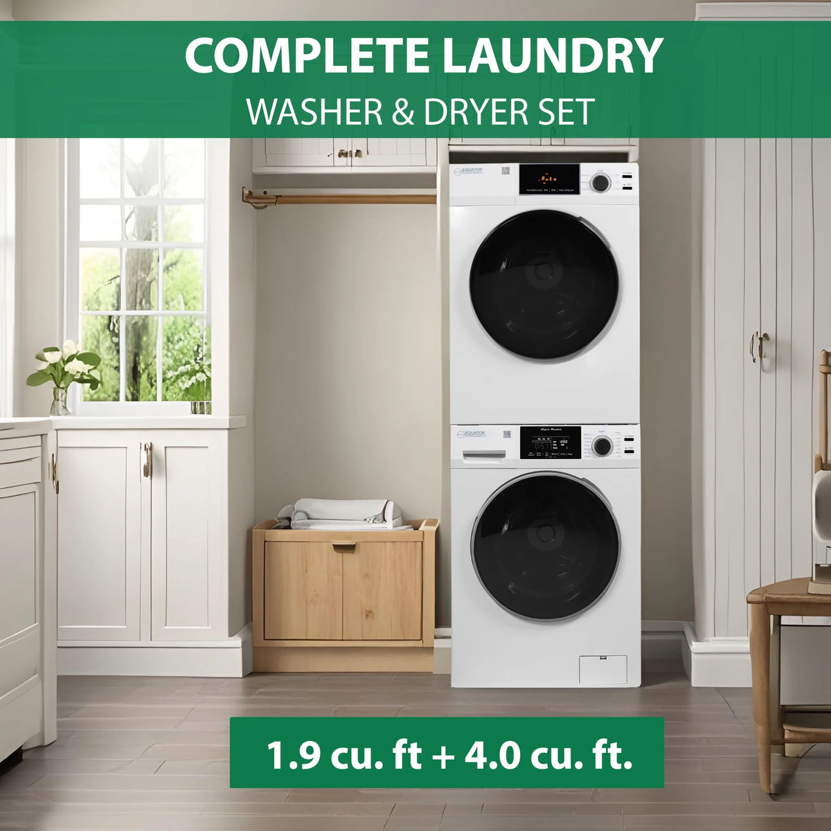 Equator Advanced Appliances 4.0 cu ft High-Efficiency Compact Stacked Washing Machine