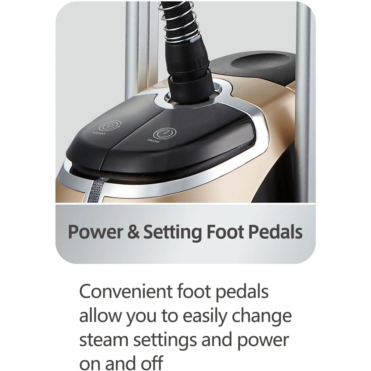 SALAV? Professional Series Garment Steamer with Stainless Steel Plated Nozzle in Gold
