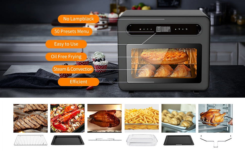 Smart Pizza Oven Air Fryer Kitchen Food Processor Baking Electric Oven Grill Pan Toaster