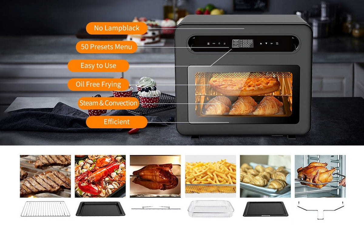 Smart Pizza Oven Air Fryer Kitchen Food Processor Baking Electric Oven Grill Pan Toaster