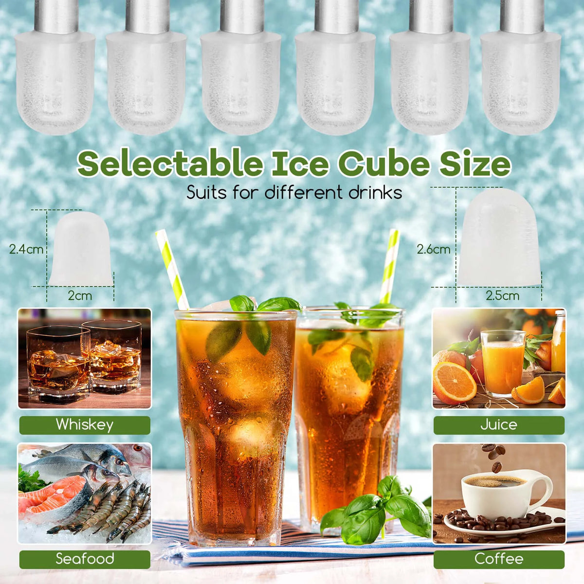 Costway Countertop Ice Maker Portable Ice Making Machine 6-13 Mins 9 Ice 26.5 lbs/24 Hrs Black