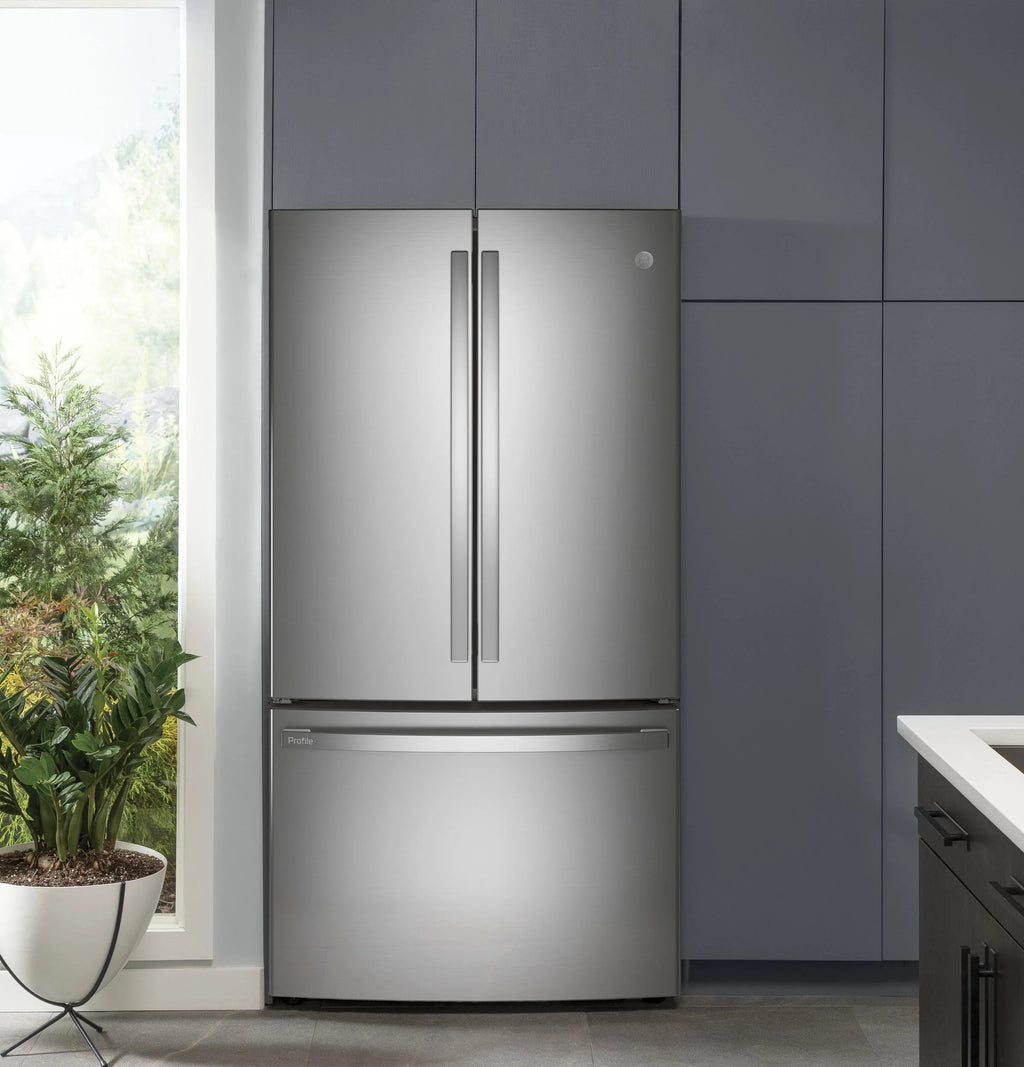 Ge Profile Pwe23k 36" Wide 23.1 Cu. Ft. Counter Depth French Door Refrigerator - Stainless