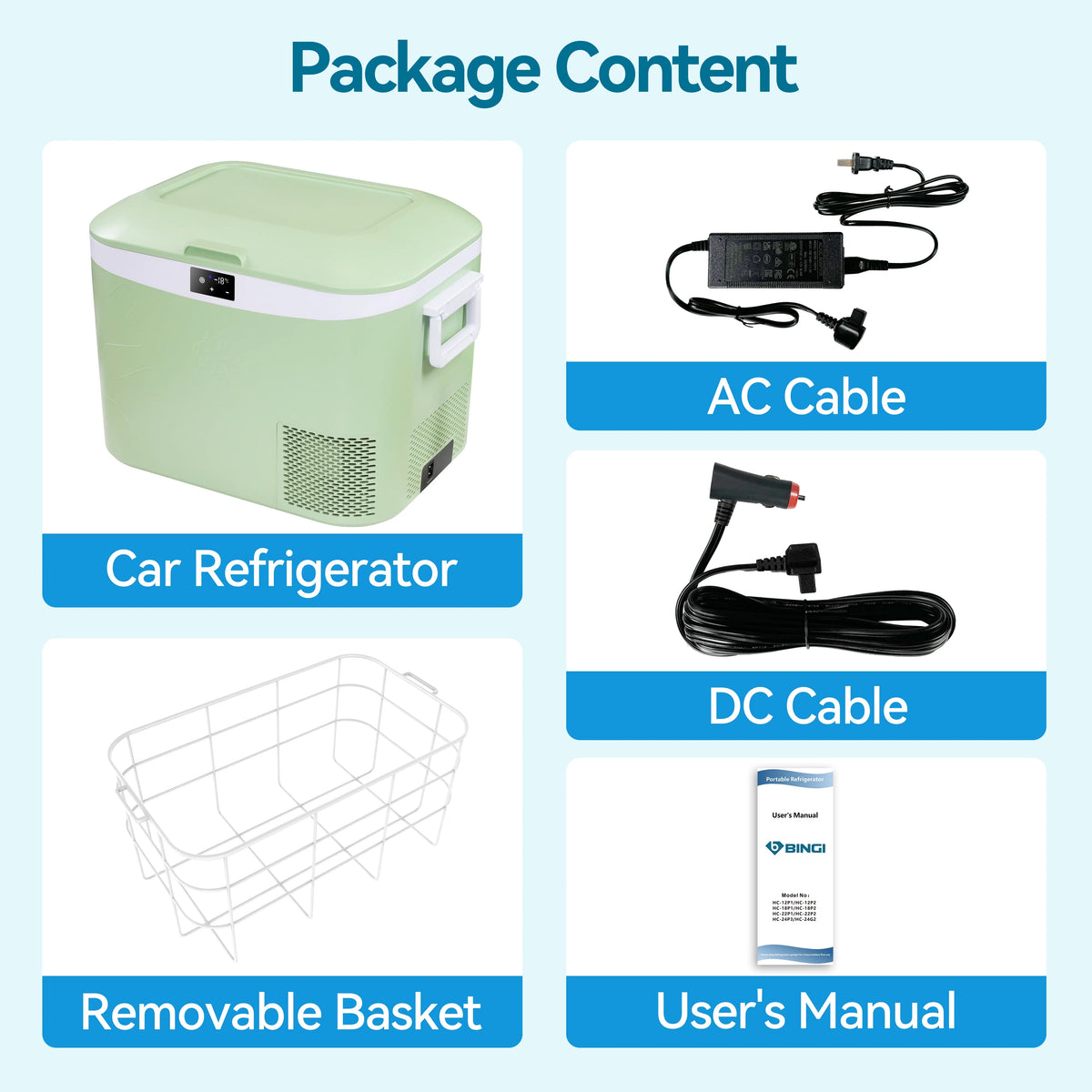 Portable Fridge 19 QT(18 Liter) 12 Volt Fridge Car Freezer Compressor Cooler 12/24V DC 110��240V AC for Camping Truck RV Boat & Home Use -18��~+15��