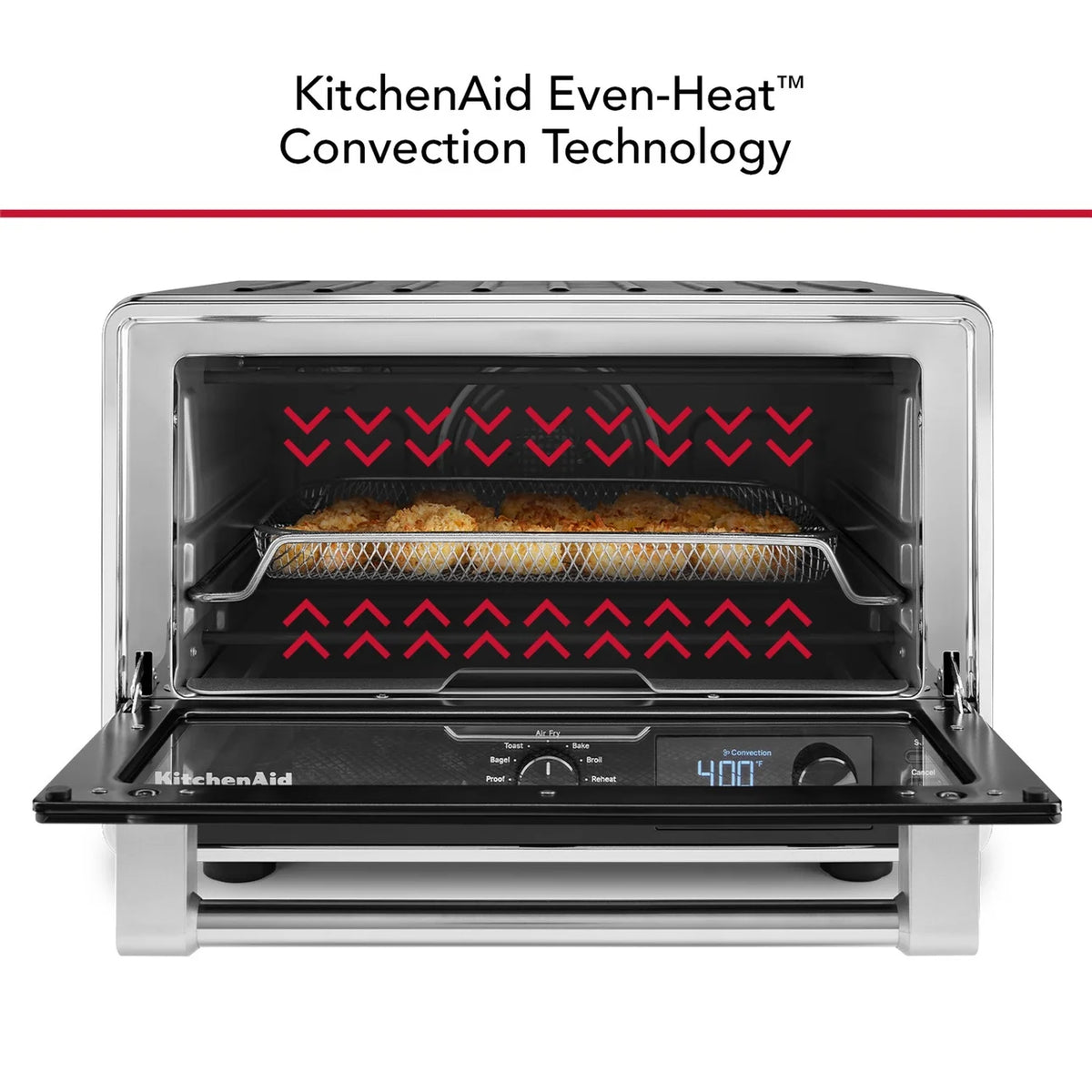 KitchenAid Dual Convection Countertop Oven with Air Fry and Temperature Probe, Black Matte, KCO224BM