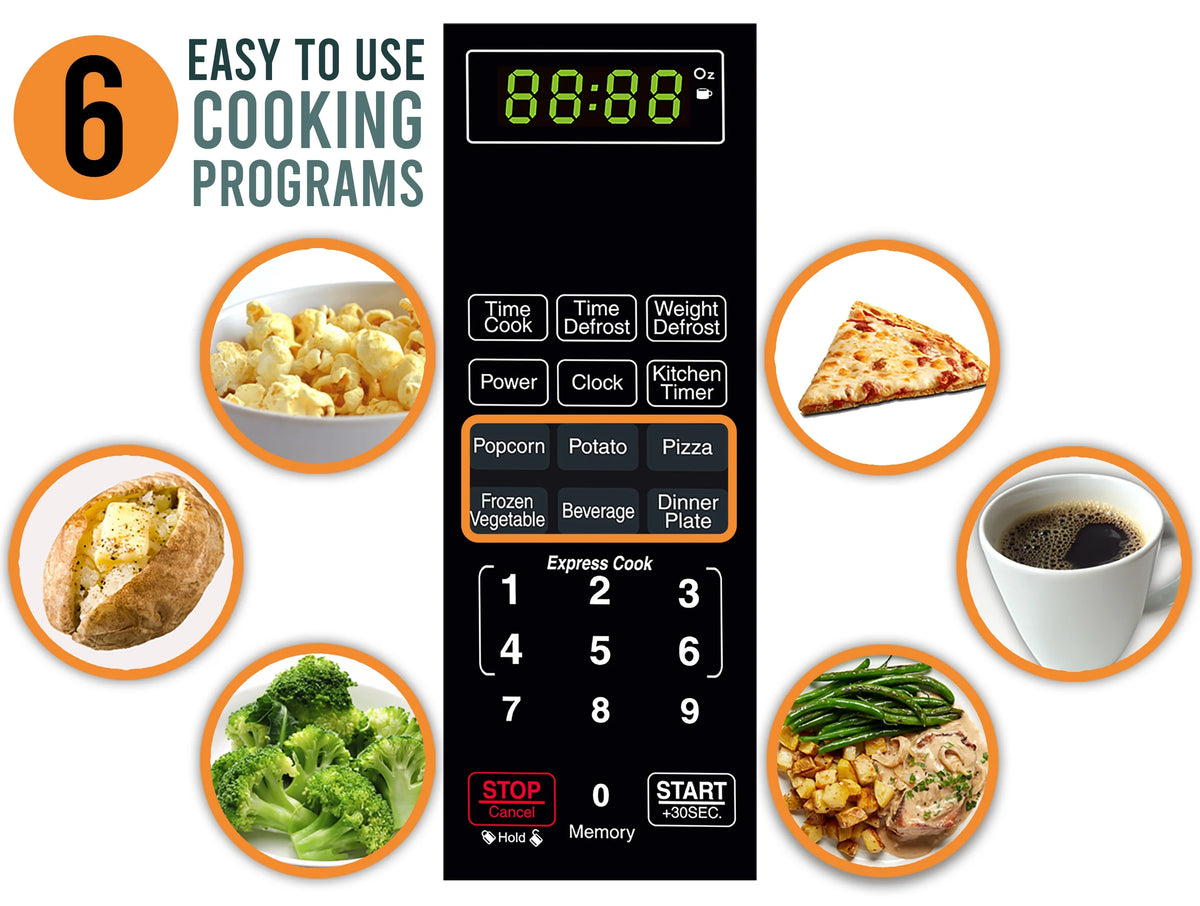 Farberware Classic 0.9 Cu. Ft 900-Watt Microwave Oven, Stainless Steel