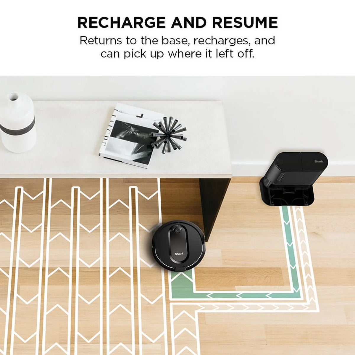 Shark EZ Robot Vacuum with Self-Empty Base, Row-by-Row Cleaning, Powerful Suction, Perfect for Pet Hair, Wi-Fi, Carpets & Hard Floors, RV910S