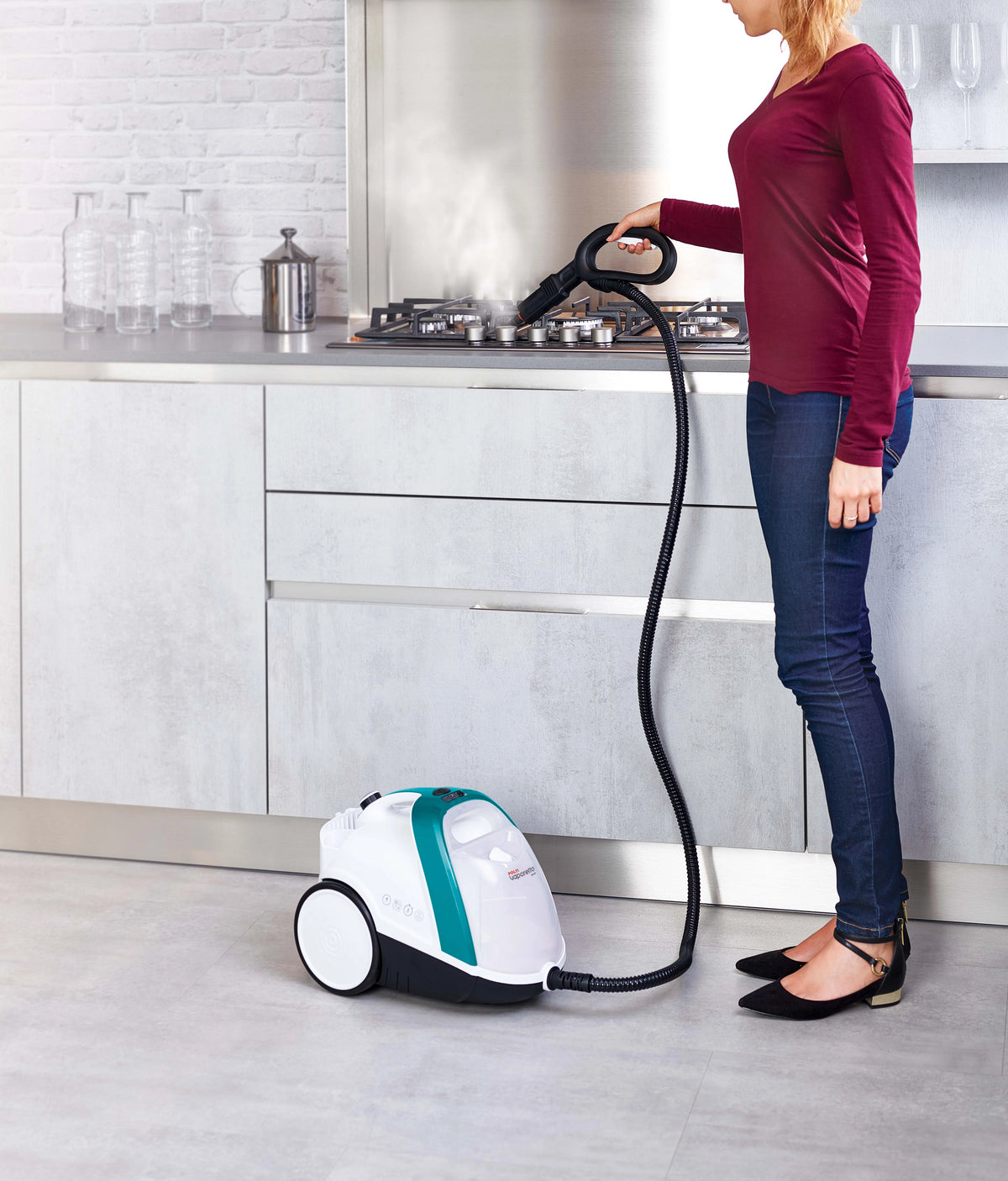 POLTI Continuous Fill Steam Cleaner for Home Use with 10 Attachments - Works for Tile Floor with Grout, Carpet, Hardwood & Upholstery