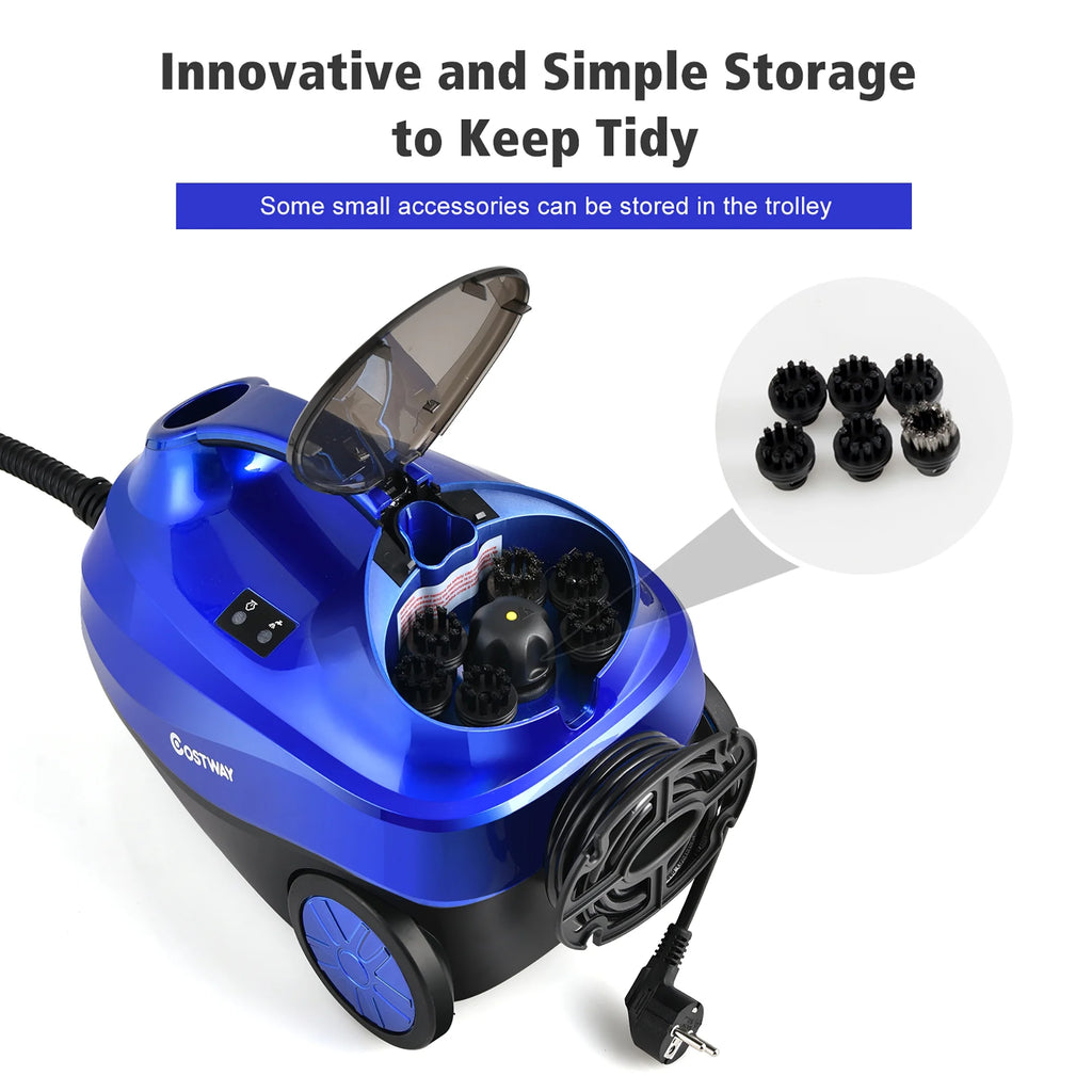 Costway 2000W Heavy Duty Steam Cleaner Mop Multi-Purpose W/19 Accessories Blue