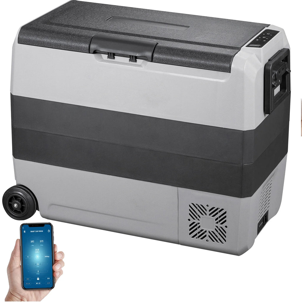 VEVOR Car Refrigerator 48Qt, Dual Zone Car Fridge Freezer12/24V DC & 110-240V AC Electric Compressor Cooler for Truck Vehicle RV