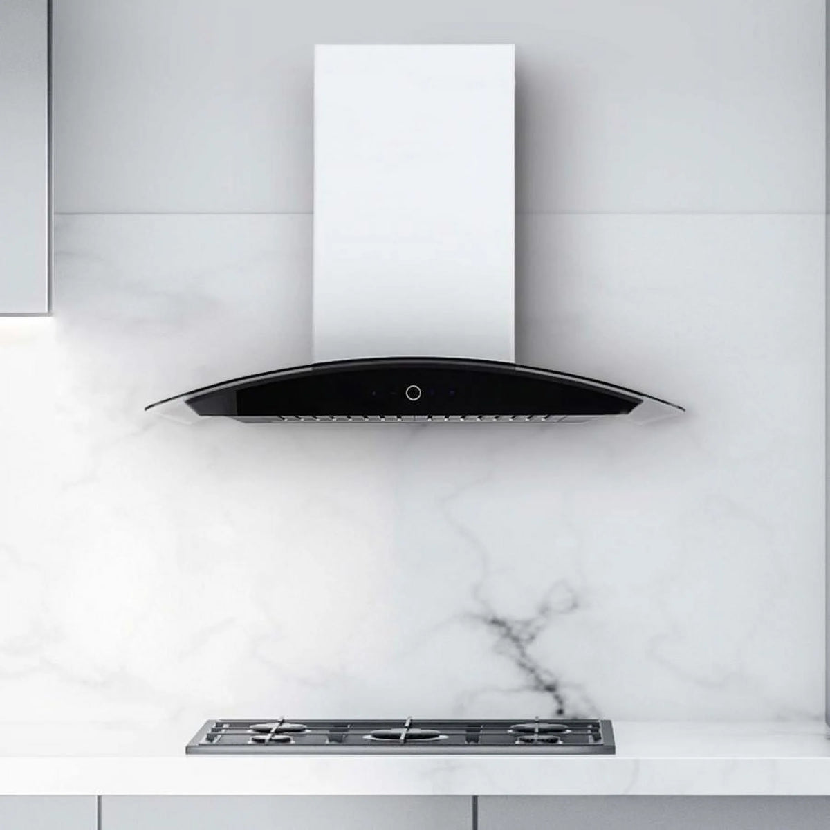 Hauslane|Chef Series WM-639 30-inch Wall Mounted Range Hood | Contemporary Design Professional Suction | Dishwasher Safe Baffle Filters, 3 Speed Settings, Touch Control Panel