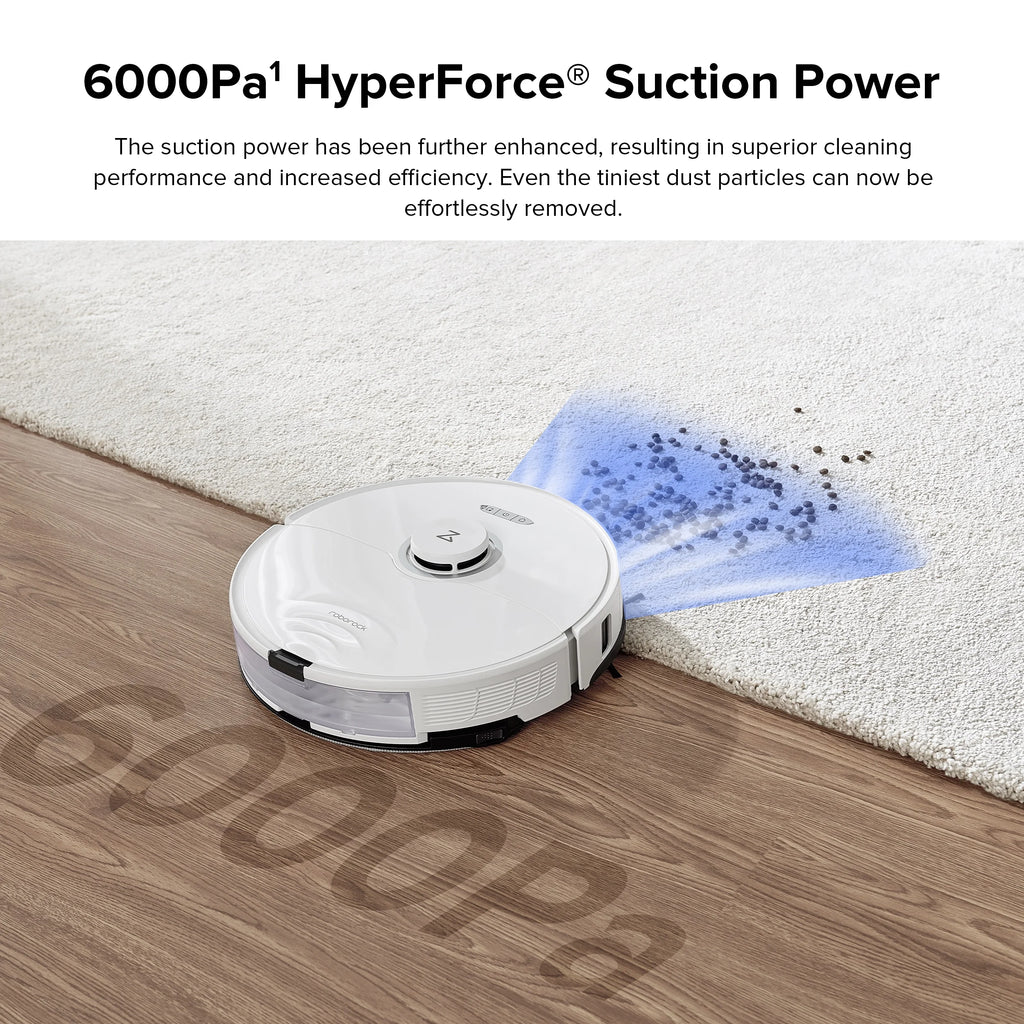 Roborock? S8 Robot Vacuum Cleaner and Sonic Mopping with DuoRoller? Brush, 6000 Pa, and Obstacle Avoidance