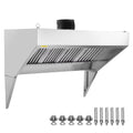 BENTISM Commercial Exhaust Hood 8ft Food Truck Hood Exhaust 201 Stainless Steel