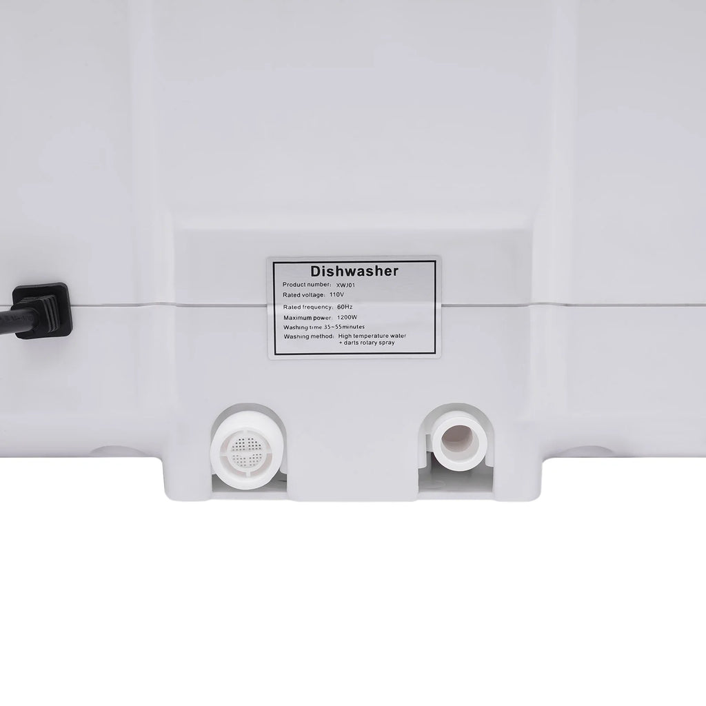 Flip-top Dishwasher White 5 intelligent washing functions Portable Countertop Dishwasher Compact  Low Noise Mini Dishwasher with Water Tank Leak-Proof Dry