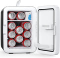 Compact Mini Fridge, 10L Portable Small Refrigerator, 2.6 Gal Mini Fridge with AC/DC Adapters, Small Cosmetics Cooler for Beverage, Food, Makeup, Bedroom, Office, Dorm,