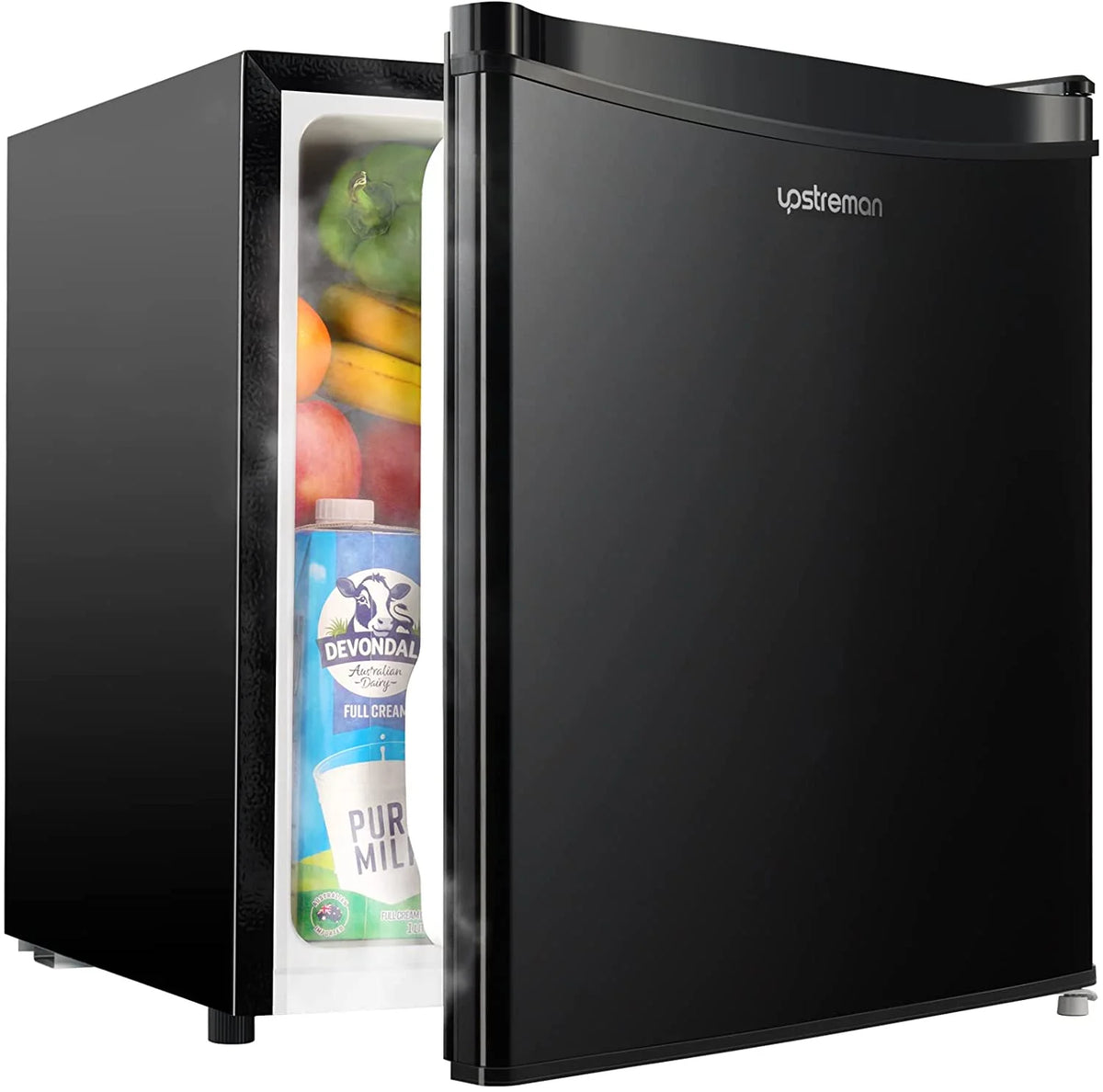 Upstreman 1.7 Cu.ft Mini Fridge with Freezer, Dorm Essentials, Adjustable Thermostat, Energy Saving, Low Noise, Single Door Compact Refrigerator for Dorm, Office, Bedroom, Blue-FR17
