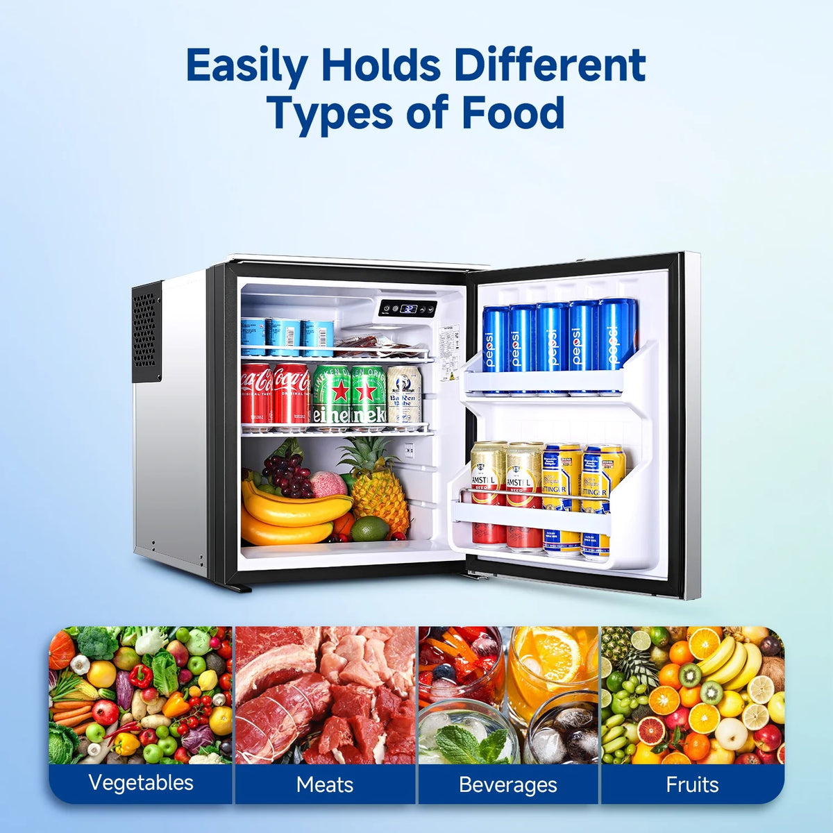Sunmaki 12v Fridge RV Refrigerator, 116.2Qt(110L) Portable Car Refrigerator Dual Zone Cooling & Freezing, for Bedroom, Truck, Office, Outdoor, Black