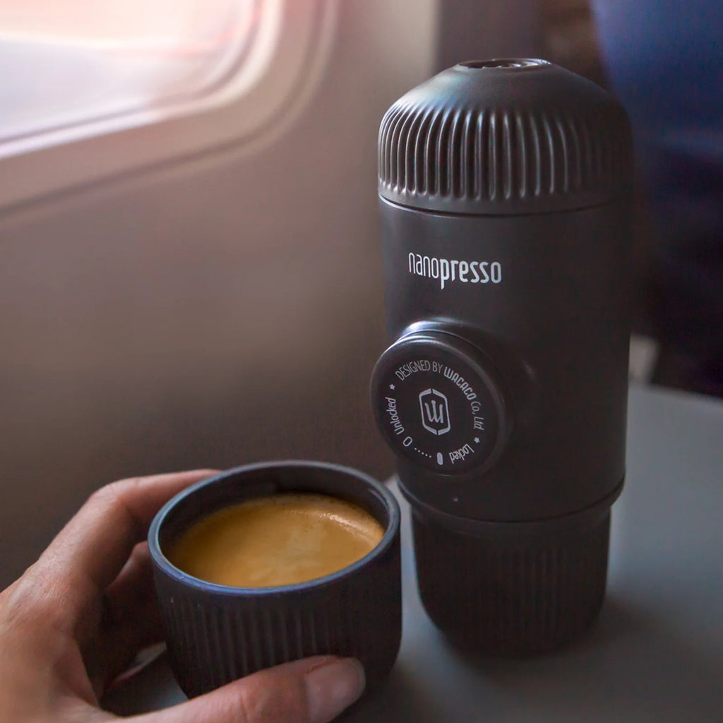 Wacaco Nanopresso Portable Espresso Maker - NS Adapter Compatible - for Capsules and Ground Coffee - Outdoor Coffee Machine Set - Ideal for Camping & Travel