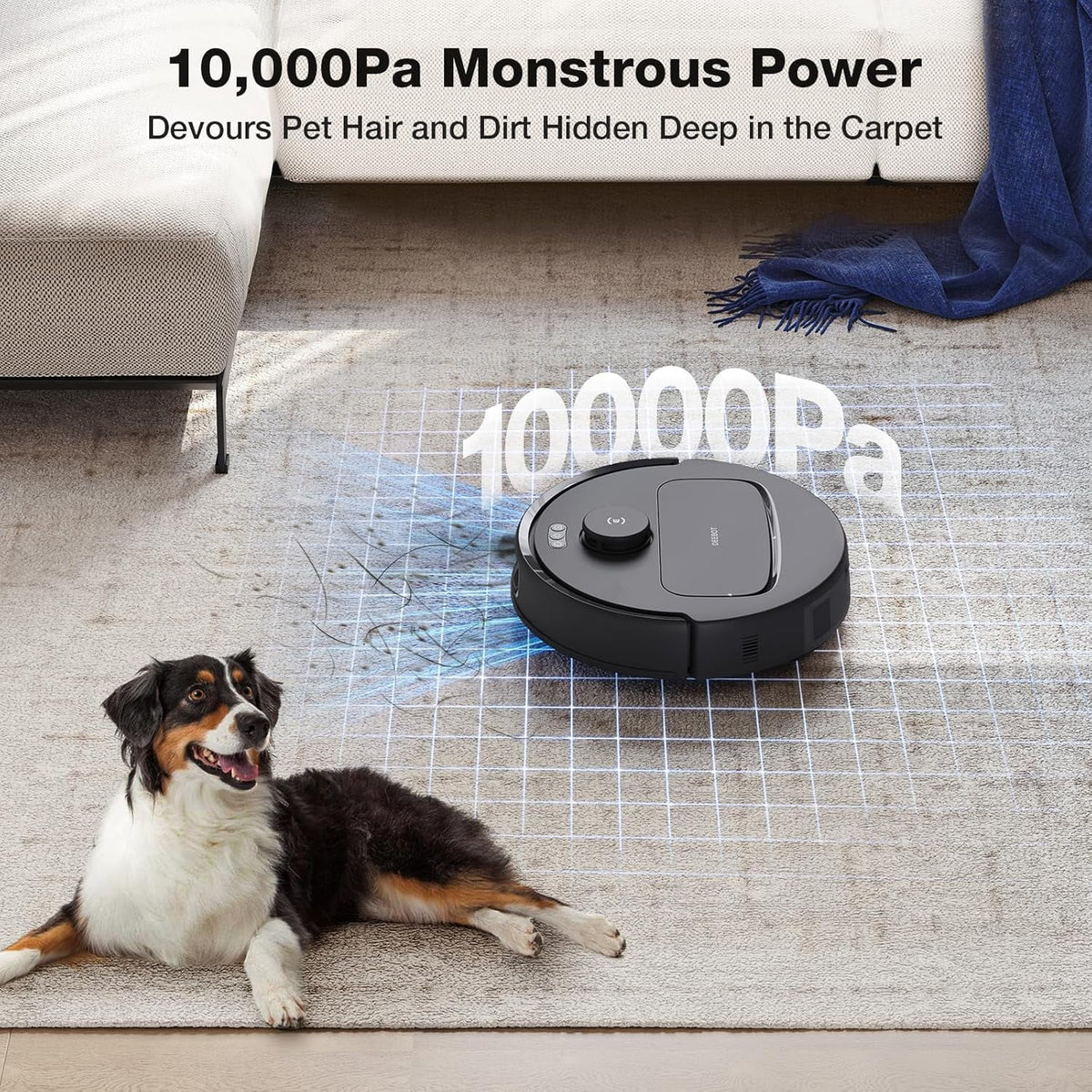 ECOVACS DEEBOT N30 Omni Robot Vacuum & Mop, 10000Pa Suction, TruEdge Mopping, ZeroTangle 2.0 Technology
