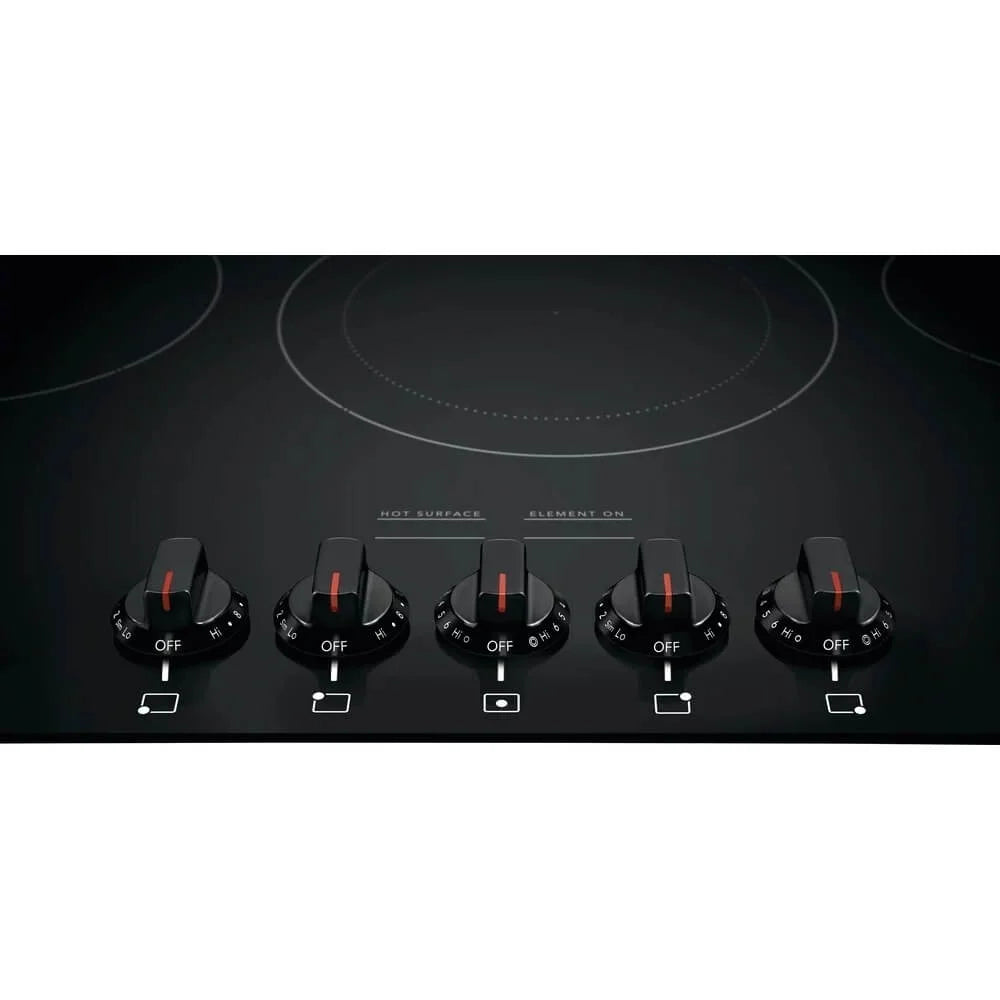 Frigidaire FGEC3648UB 36 Gallery Series Electric Cooktop, 5 Elements Ceramic Glass Cooktop Hot Surface Indicator, in Black