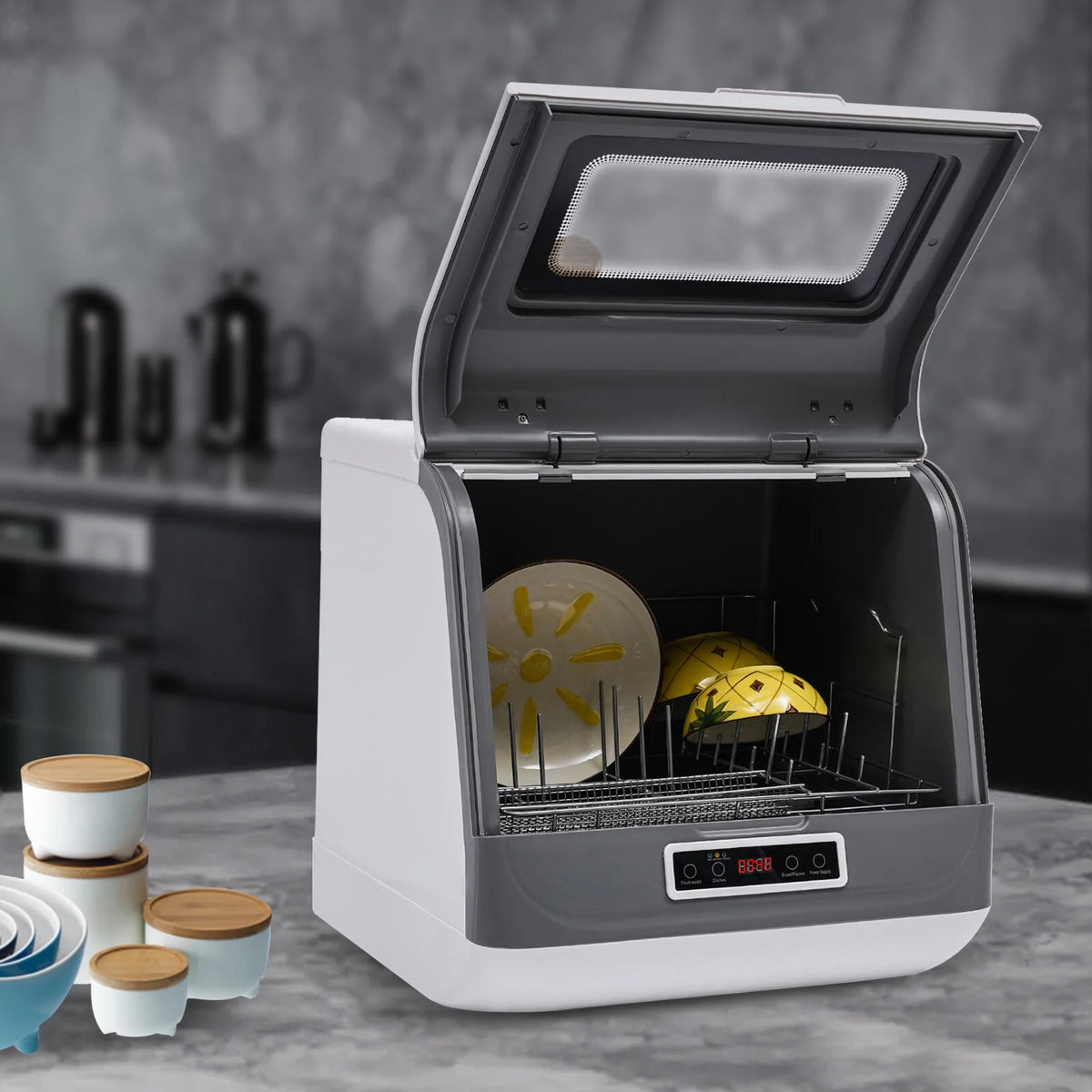 Countertop Dishwasher, Portable Countertop Dishwasher, Mini Dishwasher for Small Households, Apartments, Boats, and Campers/ RVS with Limited Space