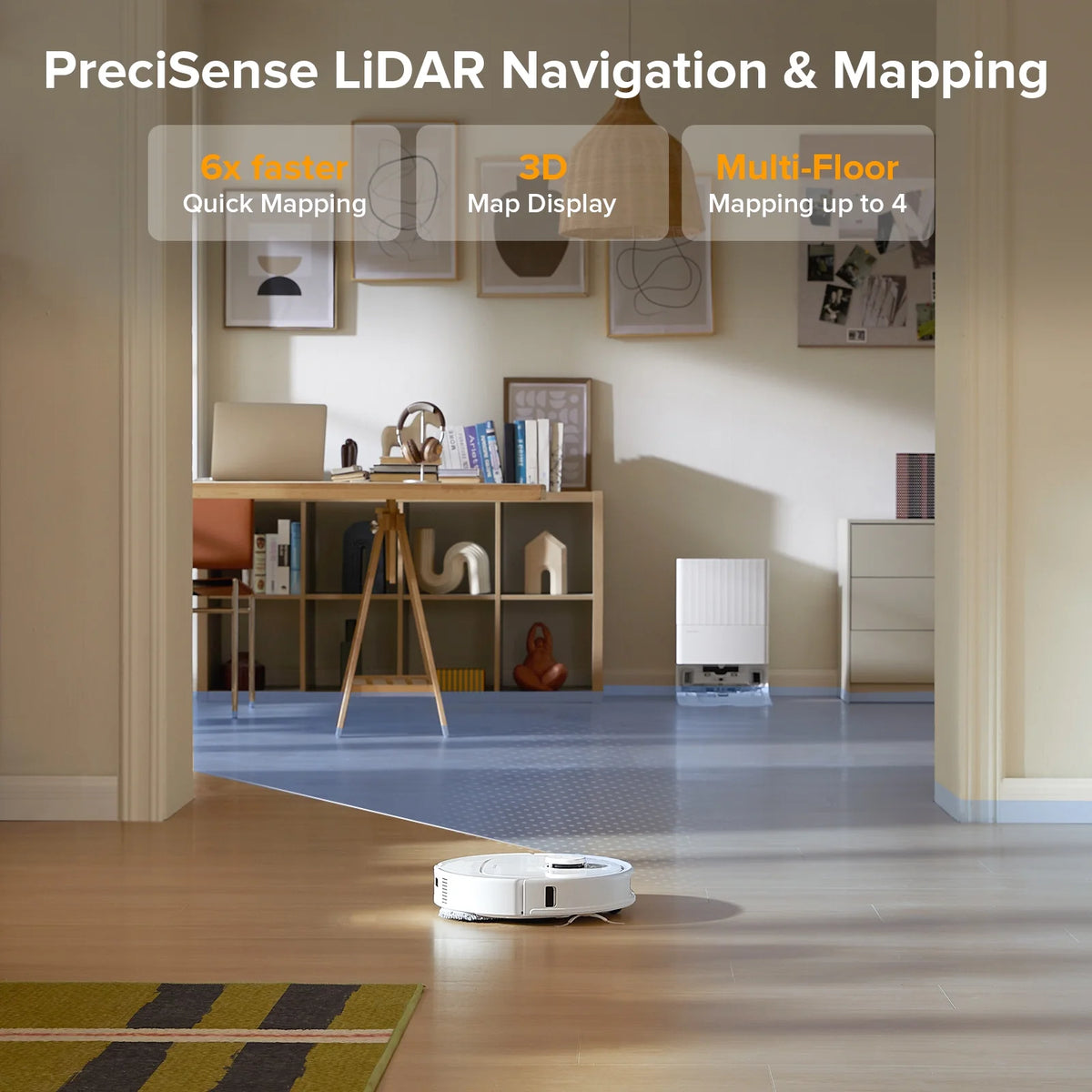 Roborock Qrevo Series Robot Vacuum and Mop, Auto Mop Washing&Drying, 8000Pa Suction, Self-Emptying, Anti-Tangle Brushes, Smart Obstacle Avoidance (QV 35A)