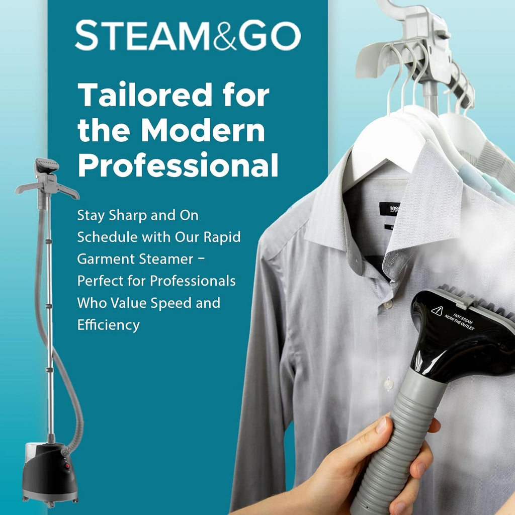 Steam & Go The Rival Clothing Steamer Foldable Standing Steamer for Clothes, Black