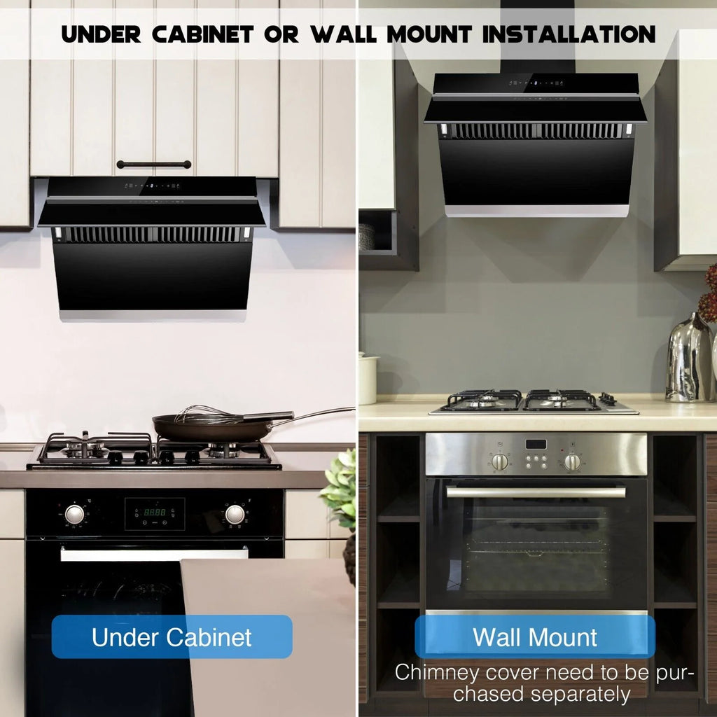 Tieasy 30 inch Under Cabinet Range Hood 900CFM Gesture Touch Control Tempered Glass