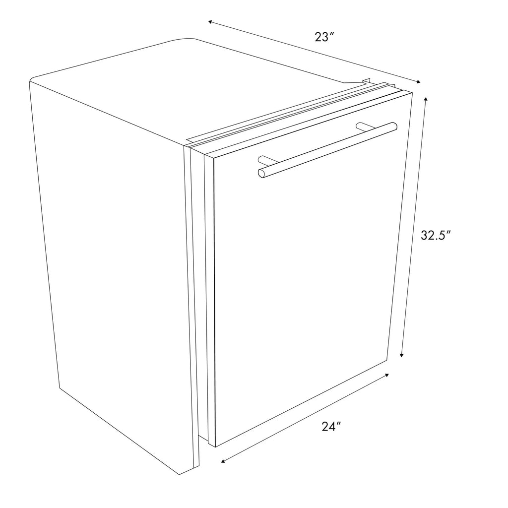ZLINE 24 in. Top Control Dishwasher with Stainless Steel Tub and Modern Style Handle, 52dBa (DW-24)