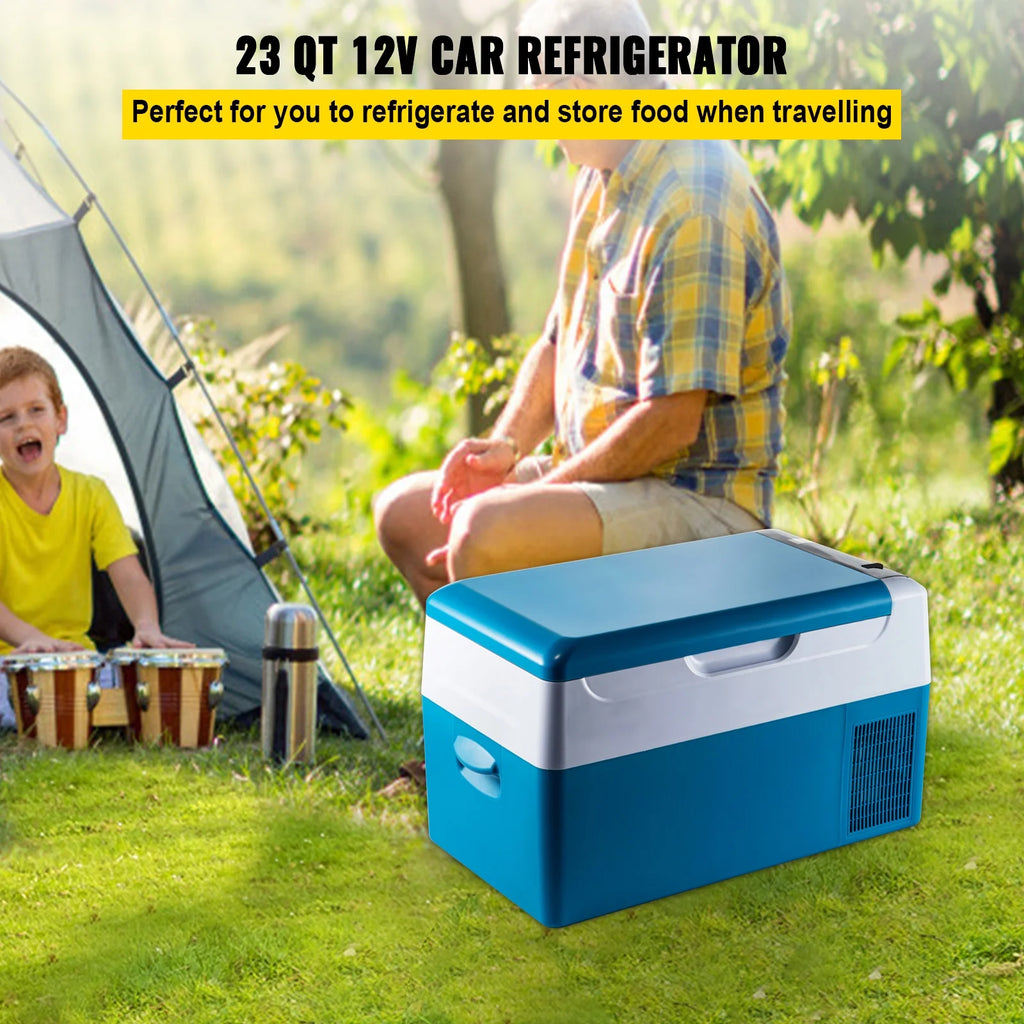 BENTISM 22L Portable Car Refrigerator, 23 Quart RV Fridge, 12/24V DC & 110-240V AC Vehicle Car Truck Boat Mini Electric Cooler for Driving Travel Fishing Outdoor and Home Use