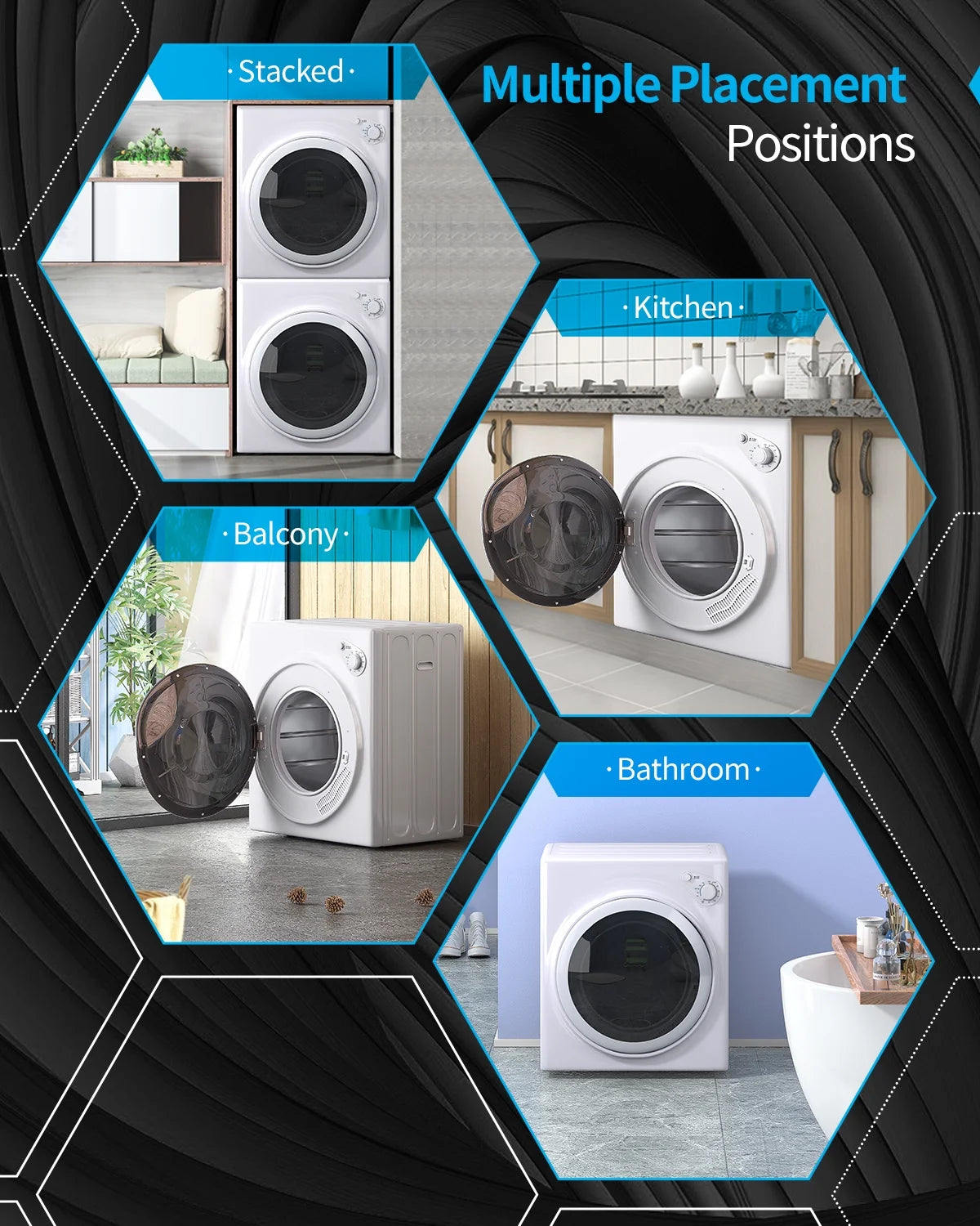 TABU Portable Washer and Dryer Set, 17.6LBS Compact Washing Machine & 13LBS Compact Dryer (Brown&White)