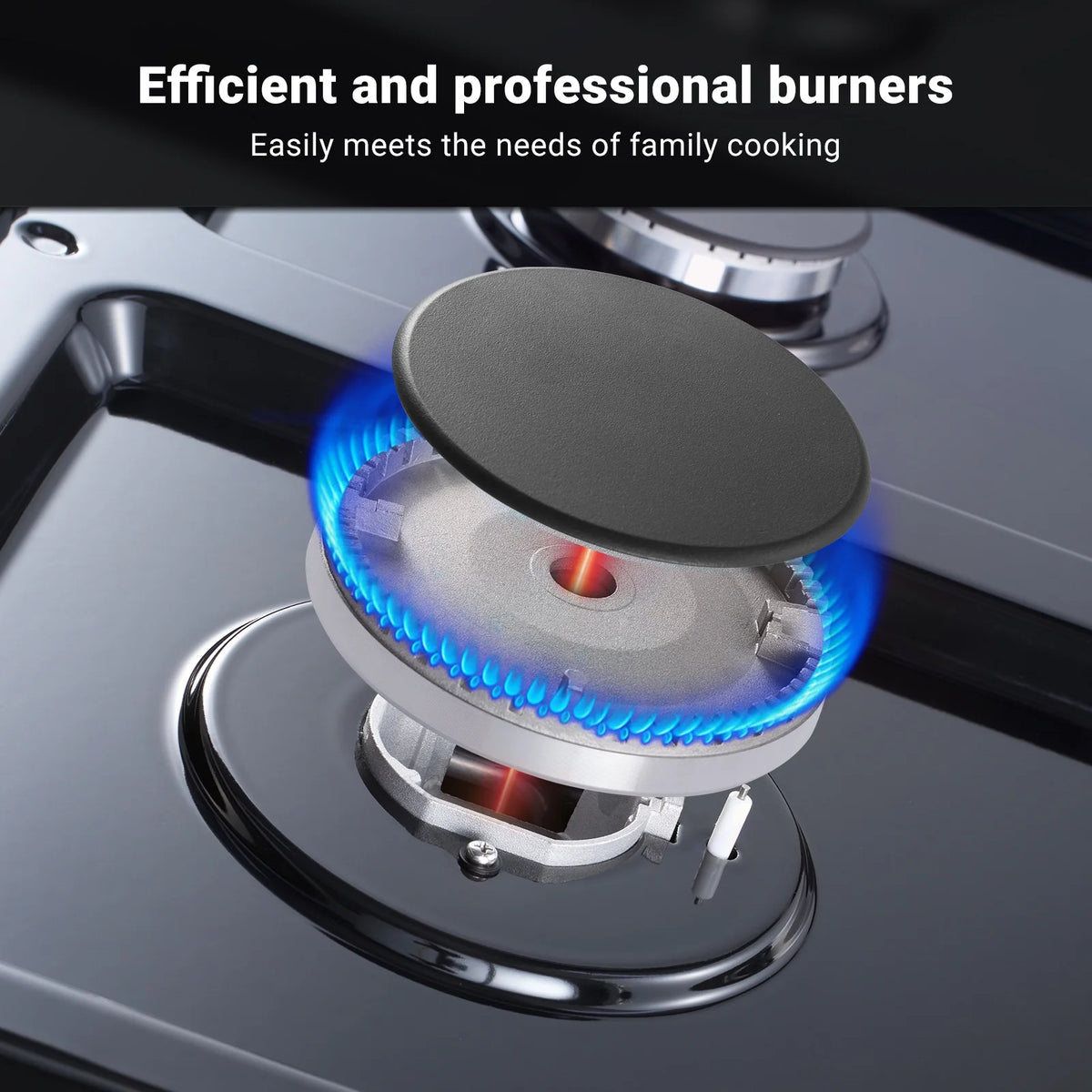 Sunmaki Gas Cooktop 36 inch Built-in Gas Stove with 6 Sealed Burner for Cooking, Gas Grilling, Propane Cooktop NG/LPG Switch