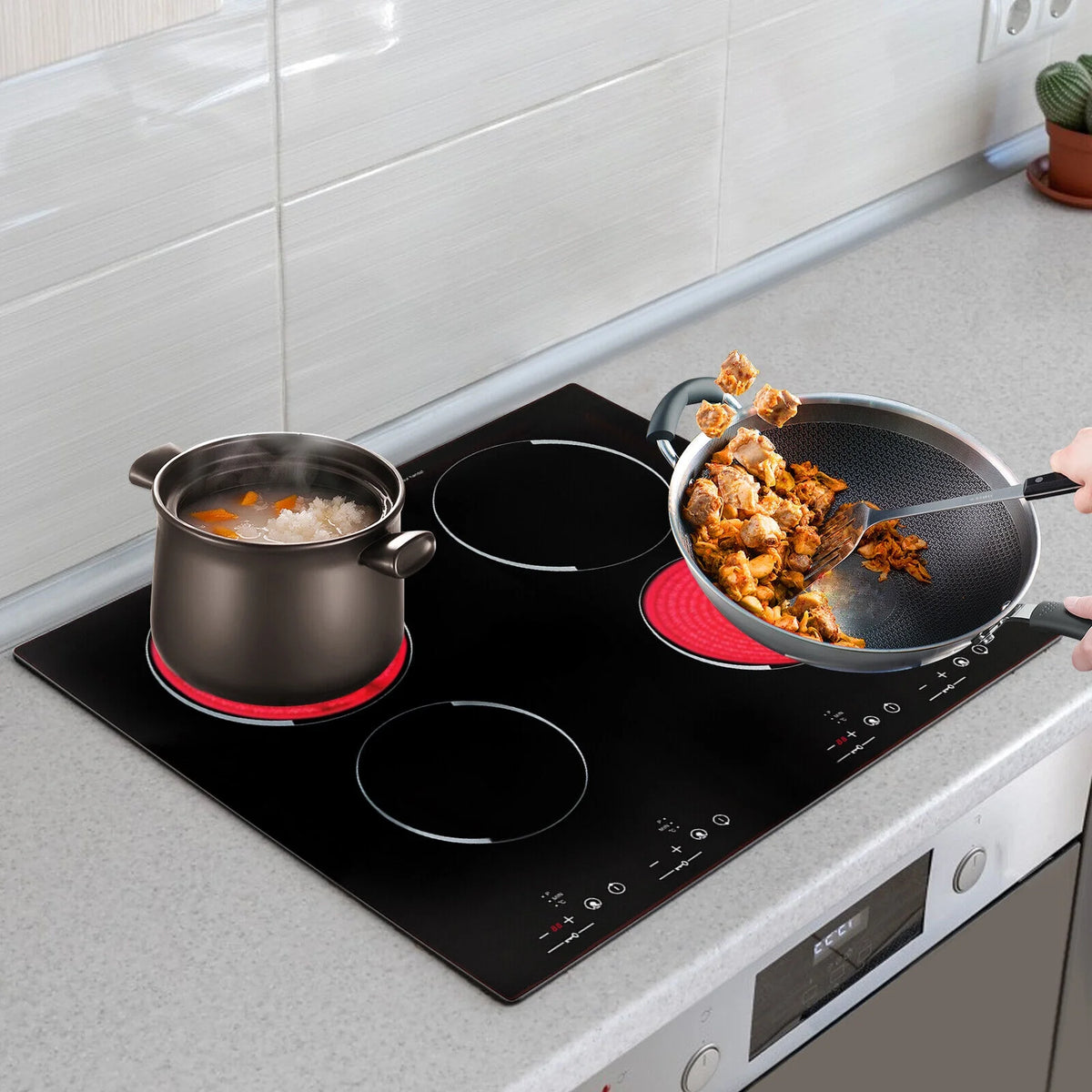 4-Burners Electric Ceramic Cooktop Built-in Cooktop Stove Ceramic Cooking Stove for kitchens, cabins