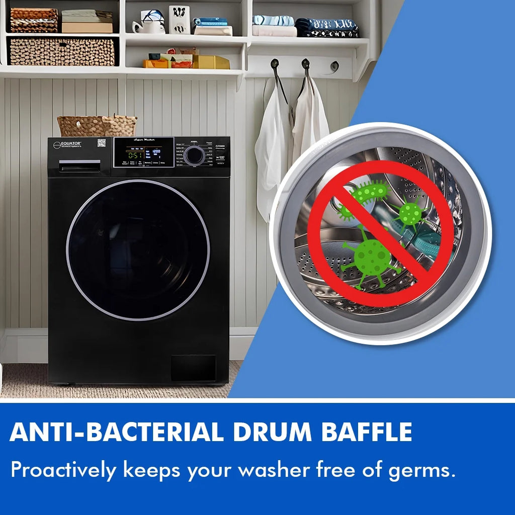 Equator 1.6 cu.ft./15 lbs Black 110V Front load Washer 15 programs + Pet Cycle