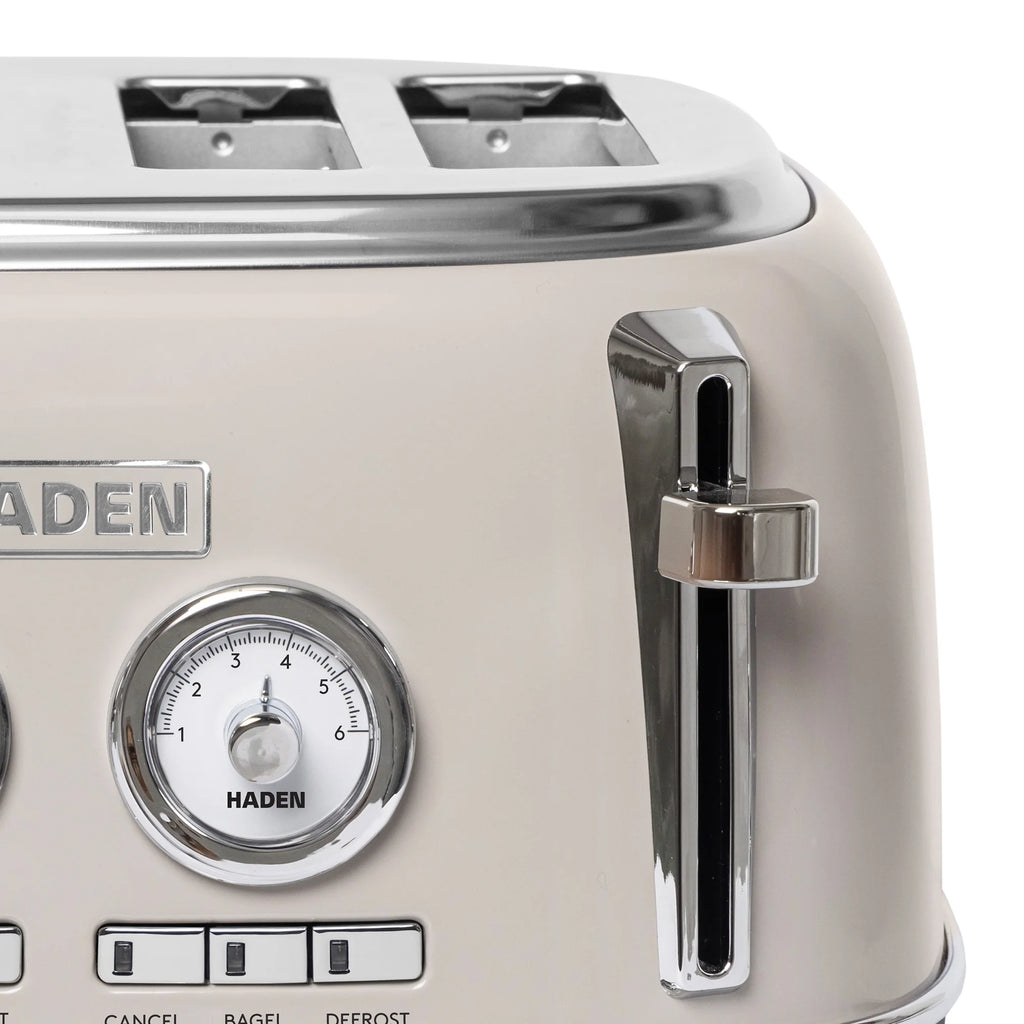 HADEN Dorset Stainless Steel 4-Slice Toaster with Browning Control, Cancel, Reheat and Defrost Settings