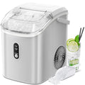 Electactic Nugget Ice Maker Countertop, 35lbs/24H, Self-Cleaning, Pebble Portable Ice Machine with Handle (White)