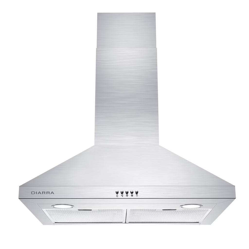 CIARRA Black Range Hood 30 inch Wall Mount Vent Hood Ductless Ducted Convertible CAB206P75