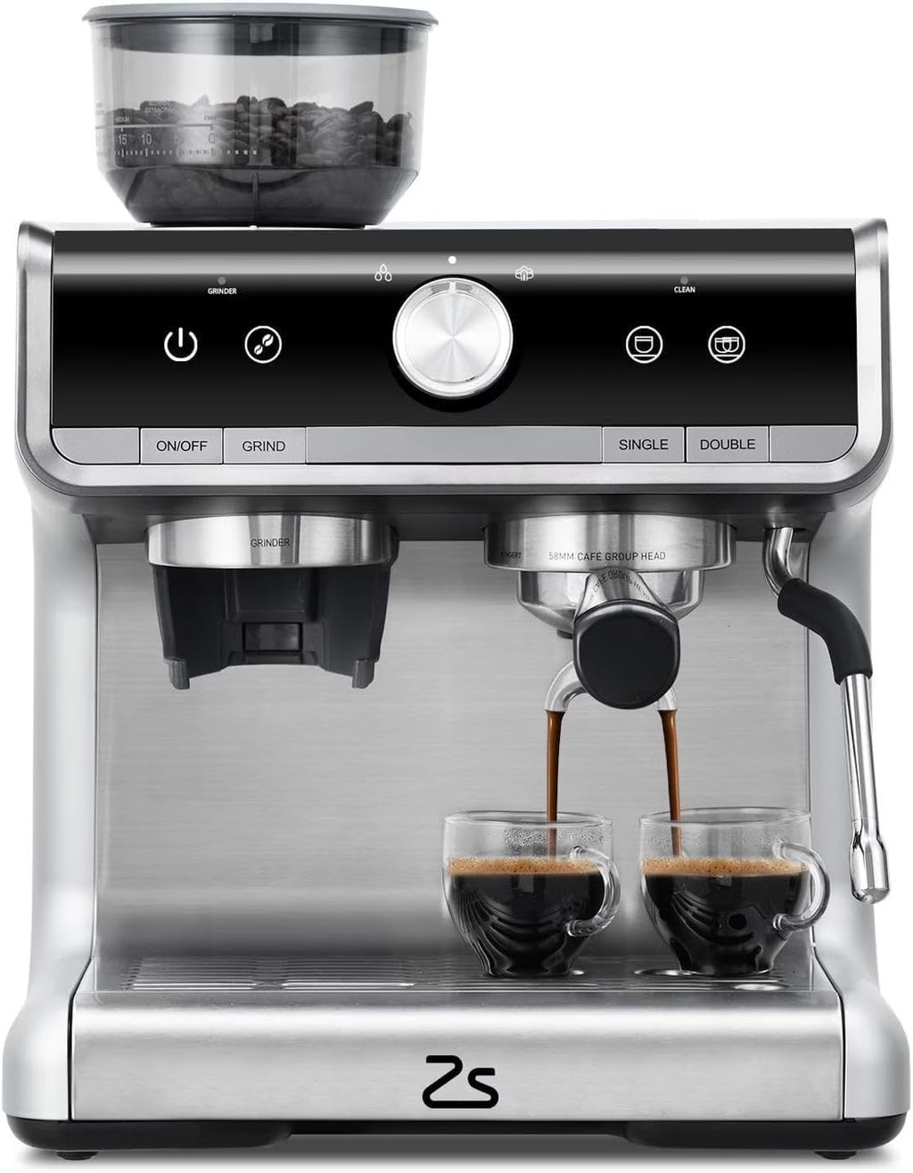 Espresso Machine 20 Bar, Professional Semi Automatic Espresso Maker With Grinder