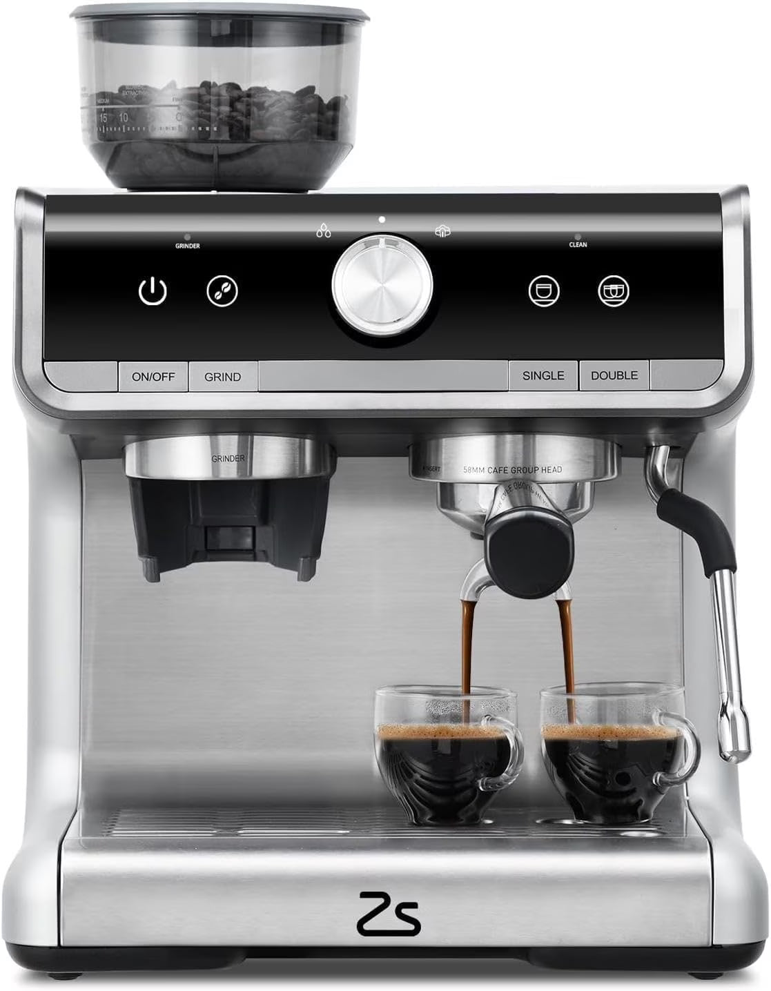 Espresso Machine 20 Bar, Professional Semi Automatic Espresso Maker With Grinder